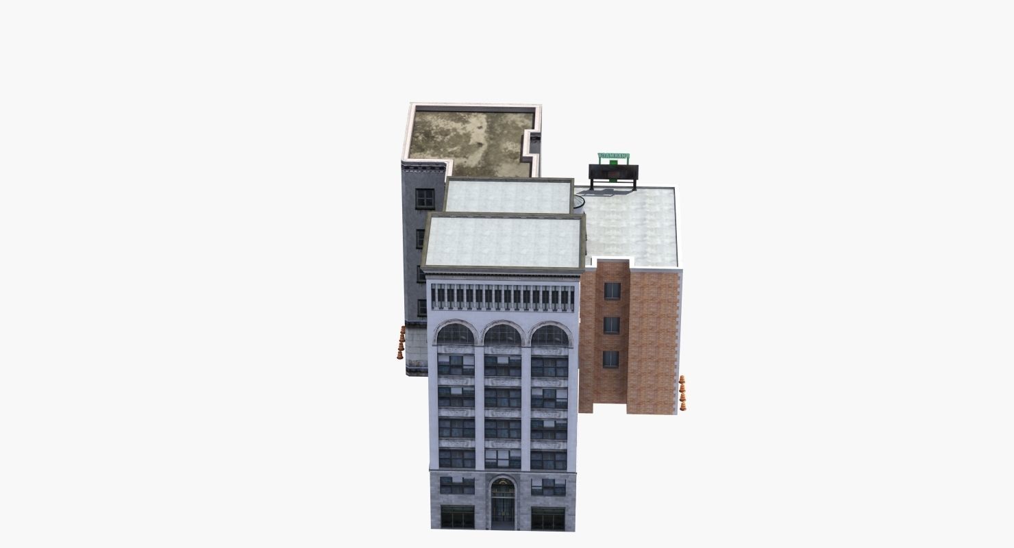 Downtown Stores Low-poly 3D model_39