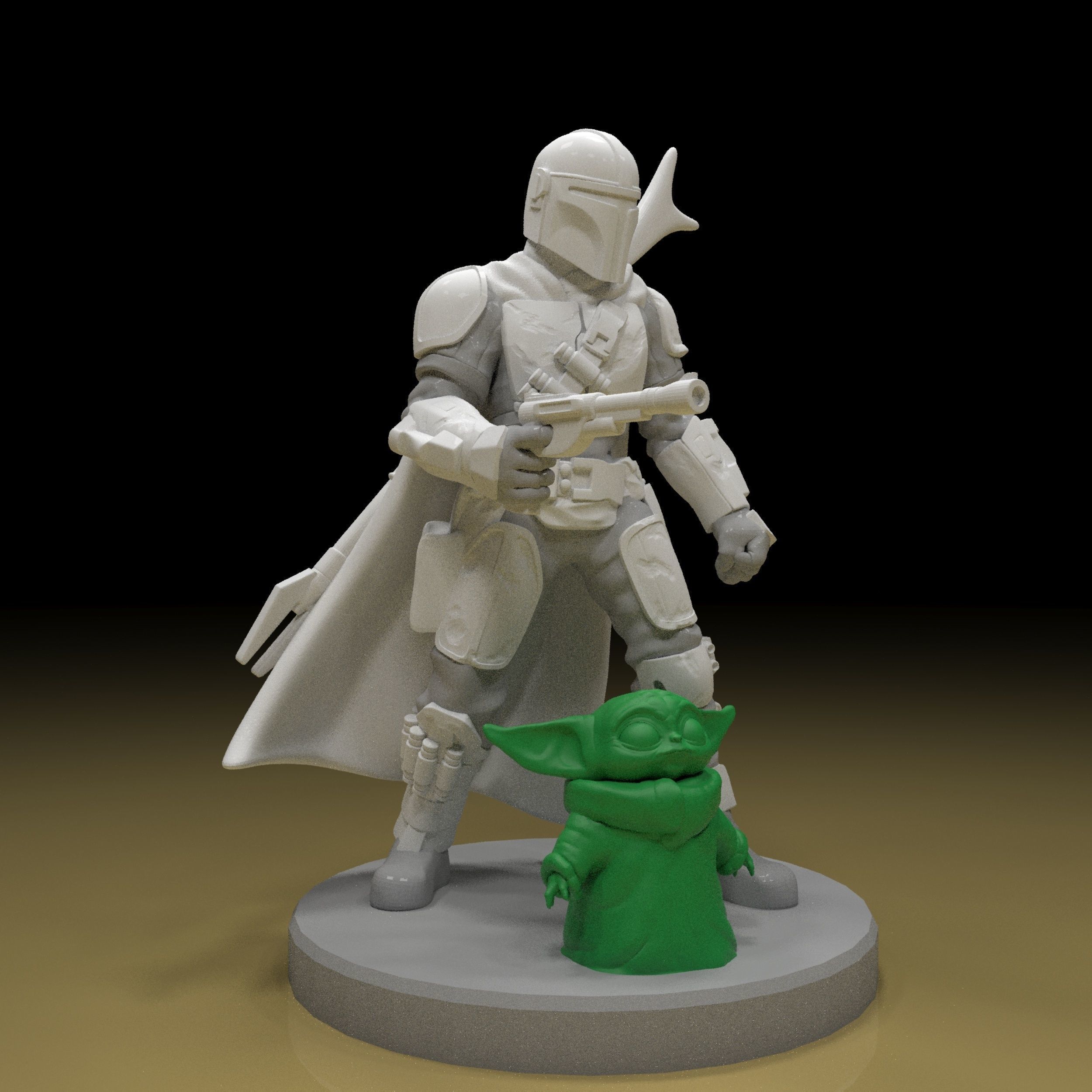 The Mandalorian 3d Model  and  keychain ready for printing 3D print model_7