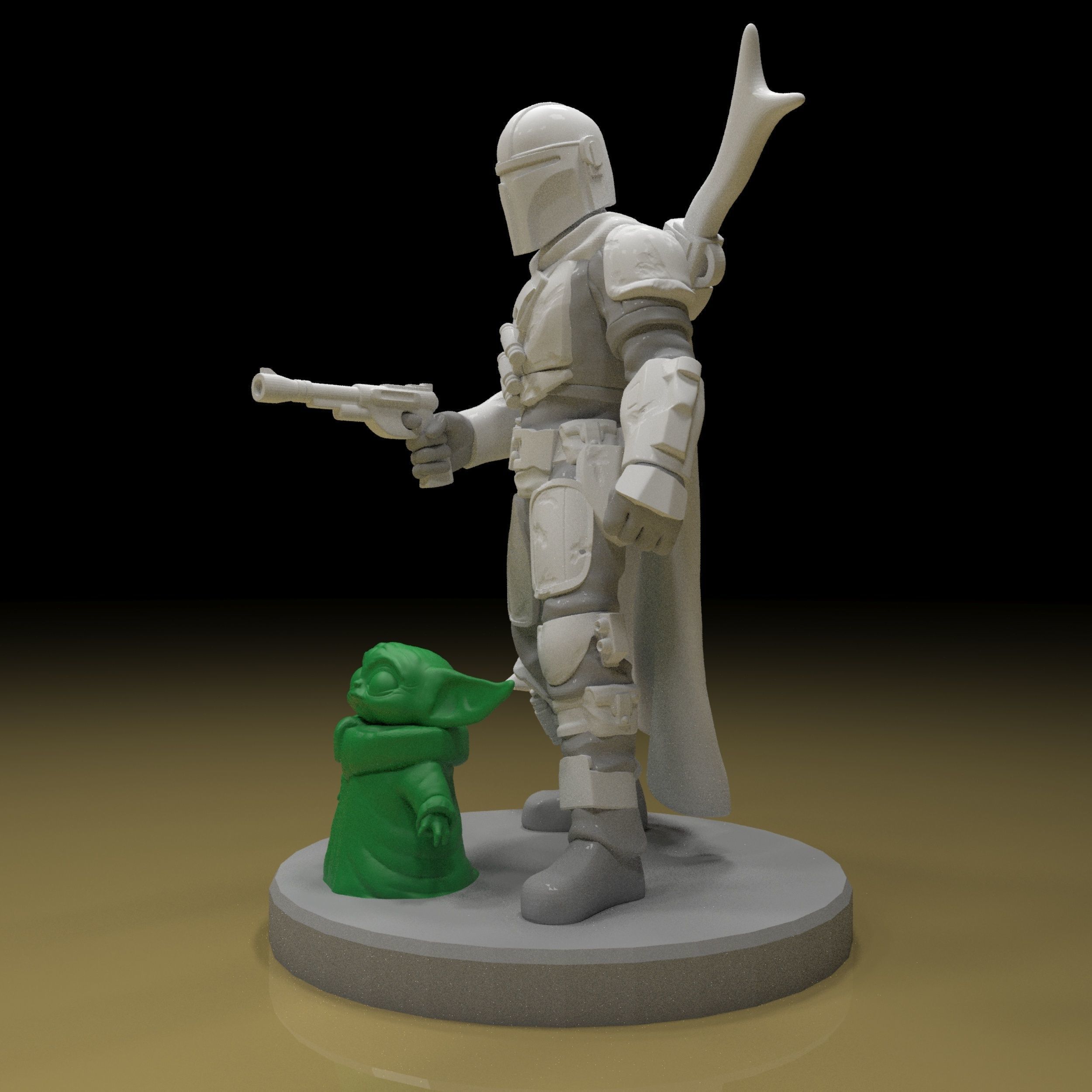 The Mandalorian 3d Model  and  keychain ready for printing 3D print model_3