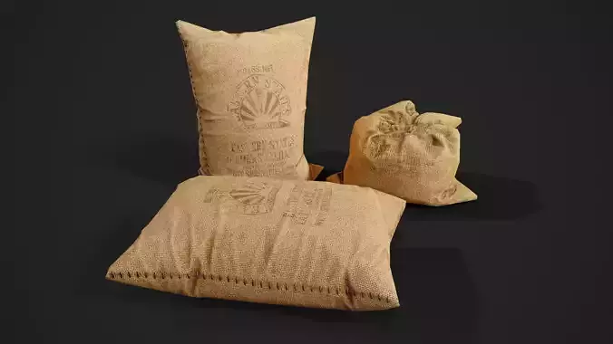 Gunny Sack Low poly PBR Game ready