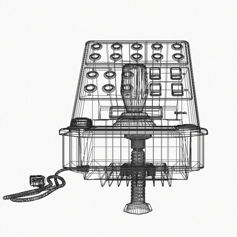 Saitek steering wheel with controller 3D model_8