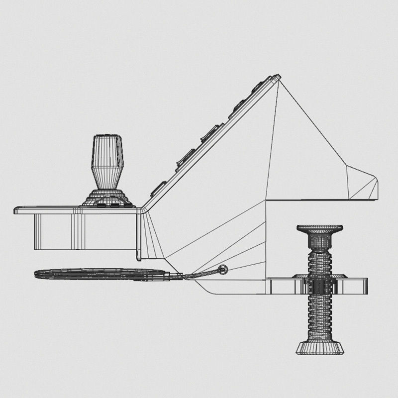 Saitek steering wheel with controller 3D model_9