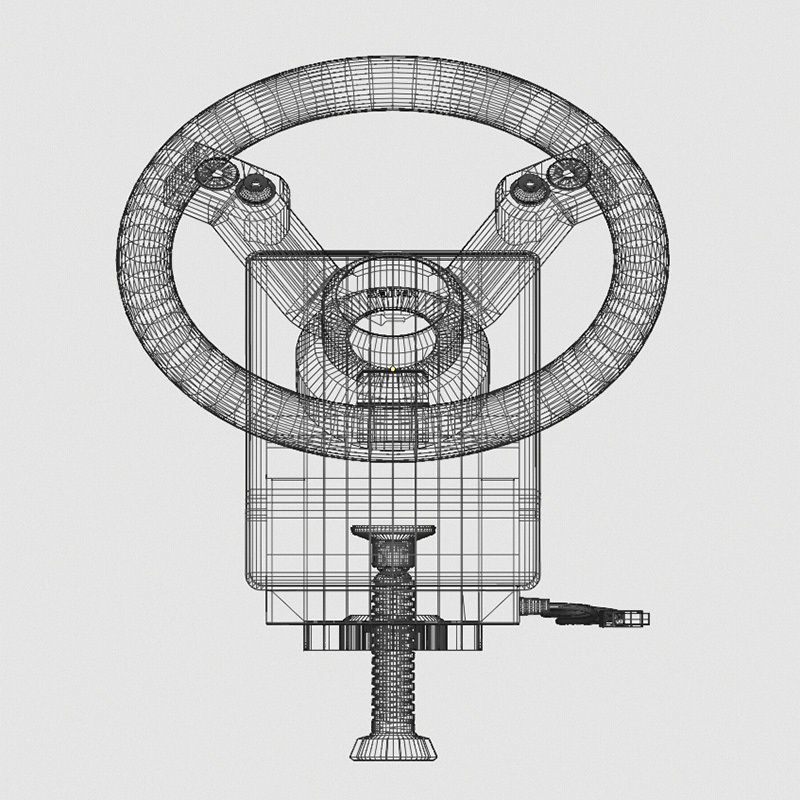 Saitek steering wheel with controller 3D model_6