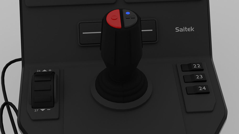 Saitek steering wheel with controller 3D model_5