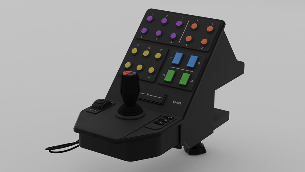 Saitek steering wheel with controller 3D model_4
