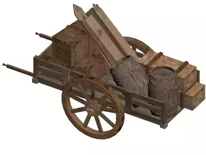 Wooden Wheelbarrow and Wooden Models