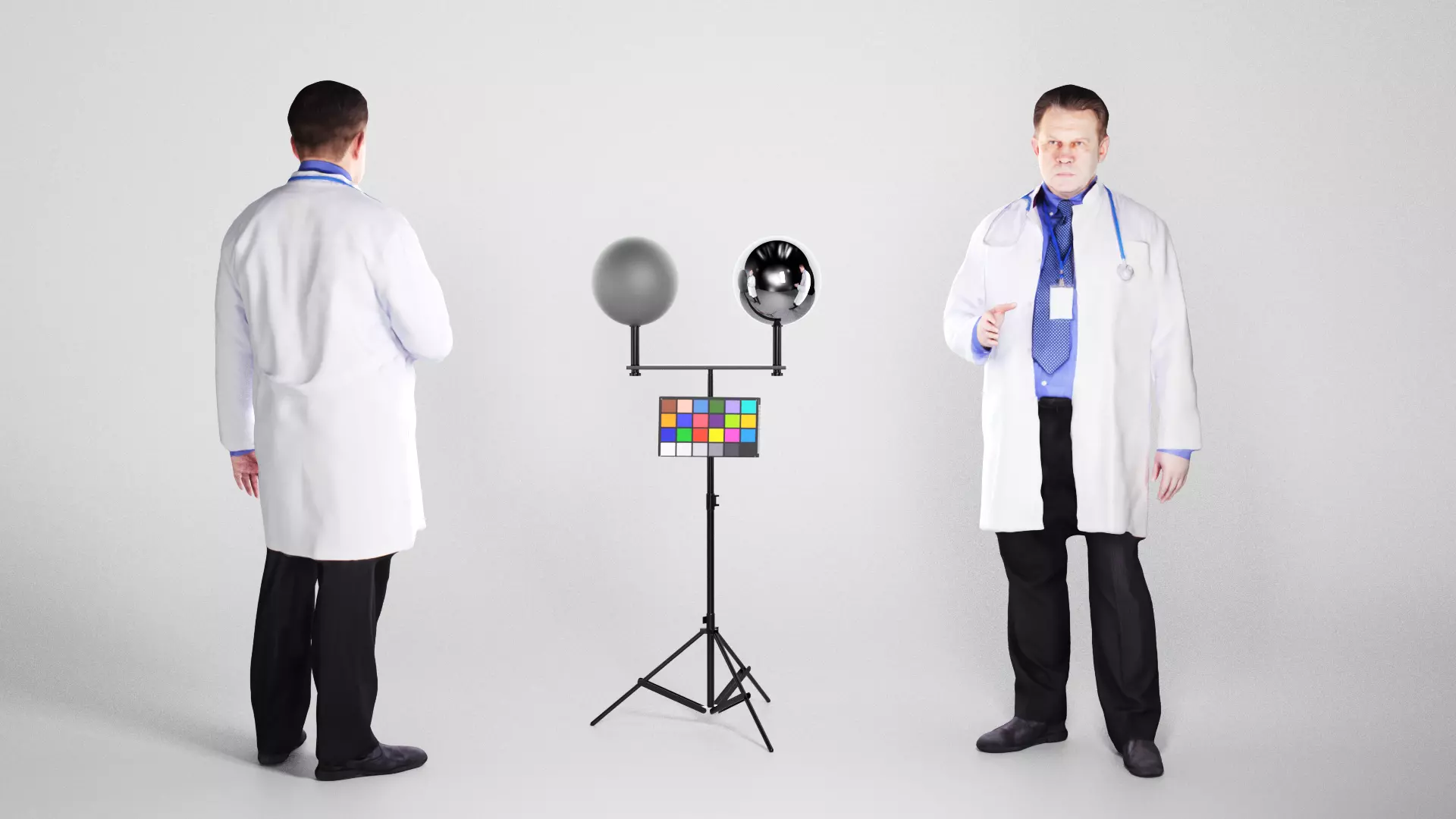 Adult male medical doctor is shaking hand 131 Low-poly 3D model_0