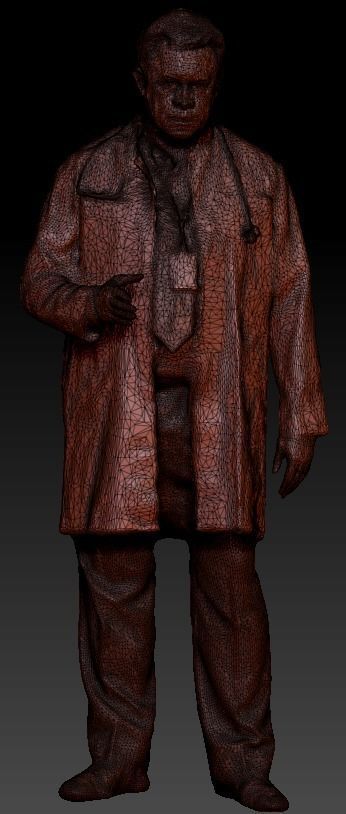 Adult male medical doctor is shaking hand 131 Low-poly 3D model_7