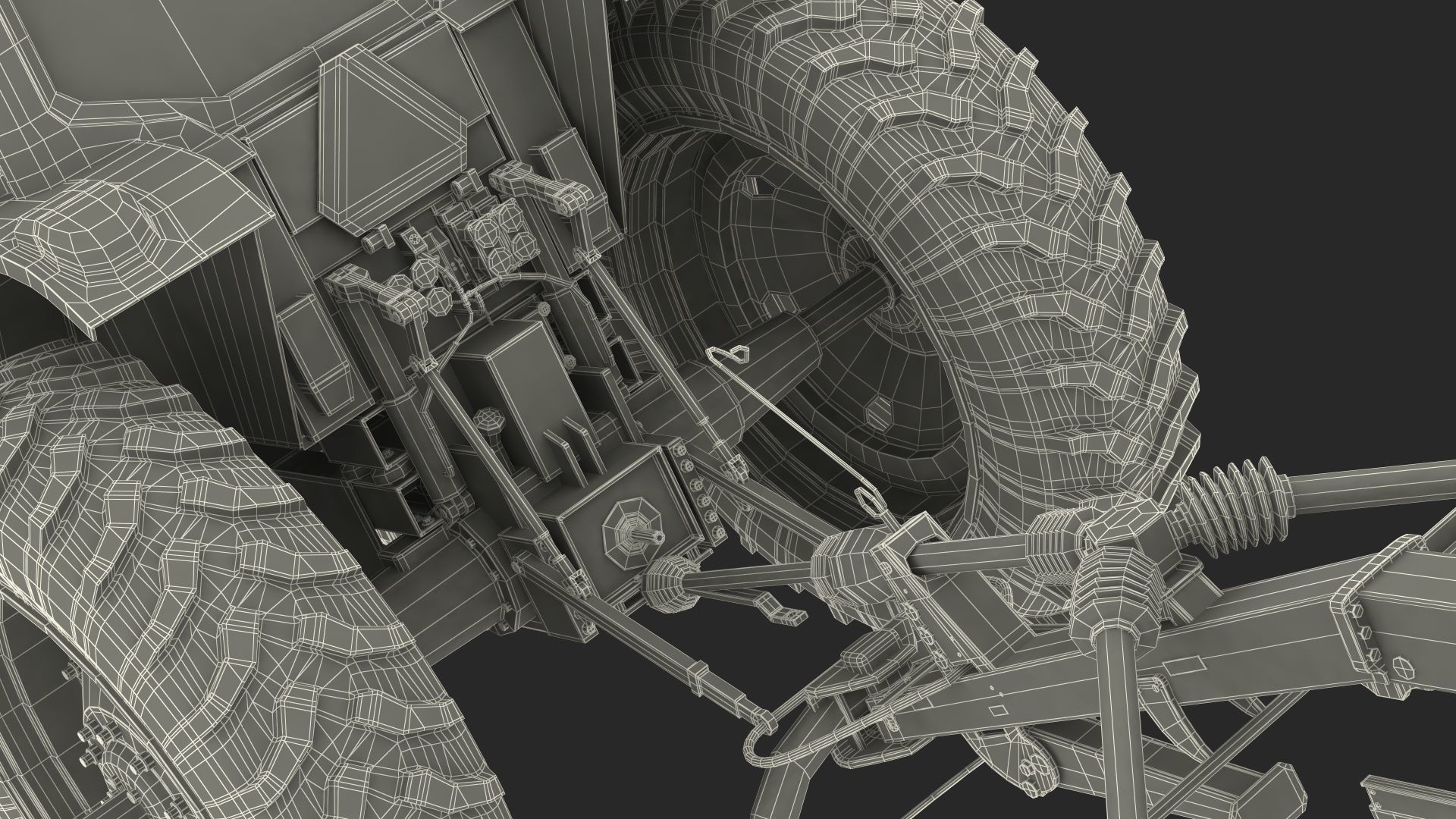 Tractor with Used Twin Rotor Rake Claas Liner 2700 Rigged 3D model_26