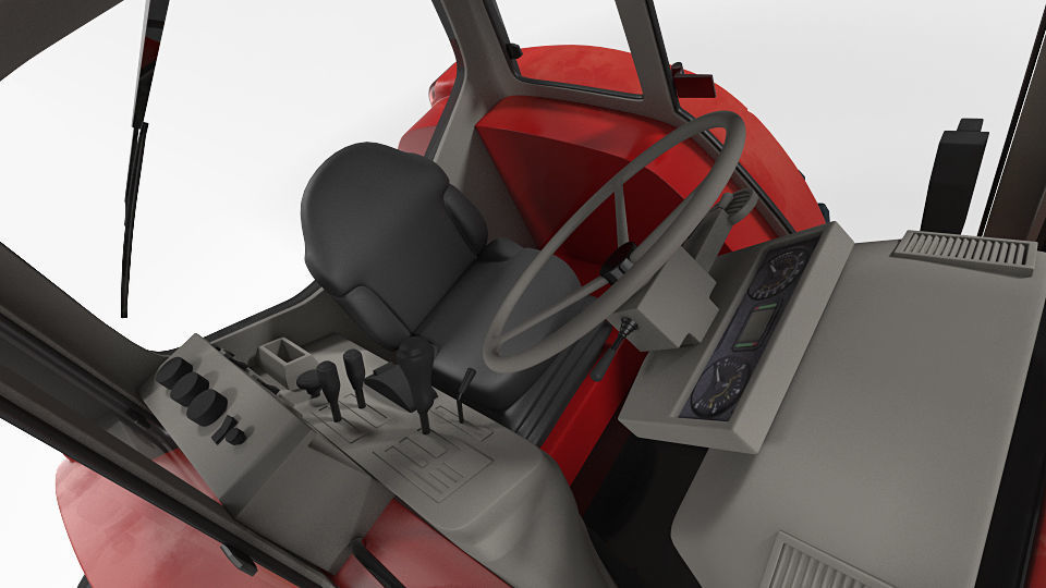 Tractor with Used Twin Rotor Rake Claas Liner 2700 Rigged 3D model_10