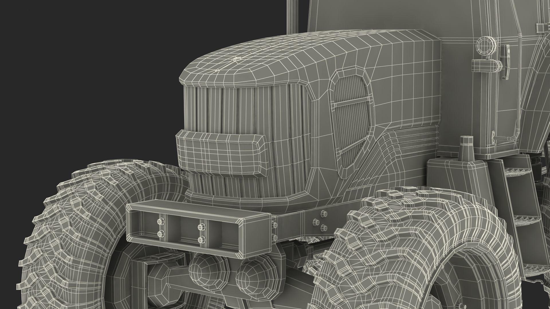 Tractor with Used Twin Rotor Rake Claas Liner 2700 Rigged 3D model_24