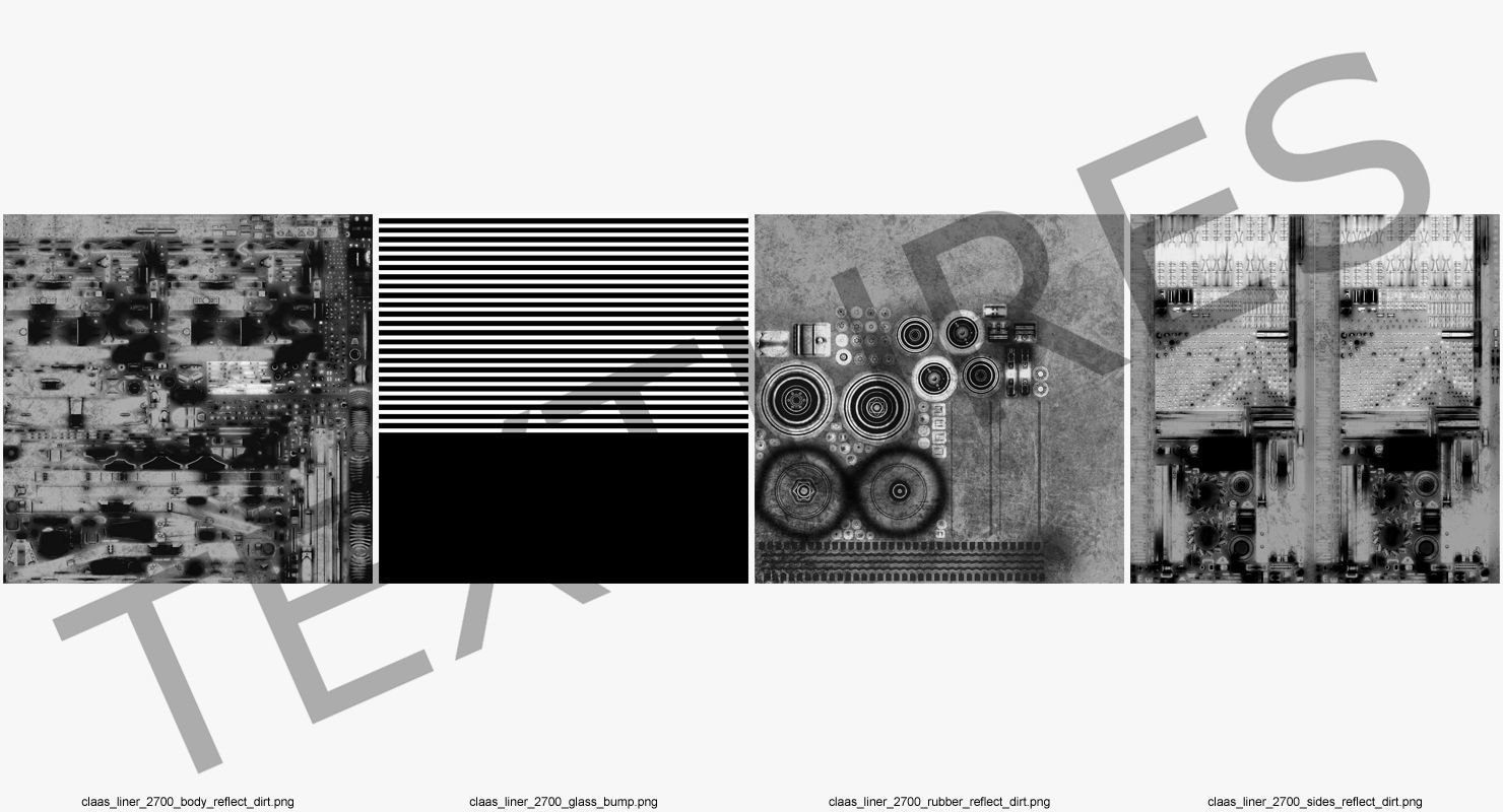 Tractor with Used Twin Rotor Rake Claas Liner 2700 Rigged 3D model_22