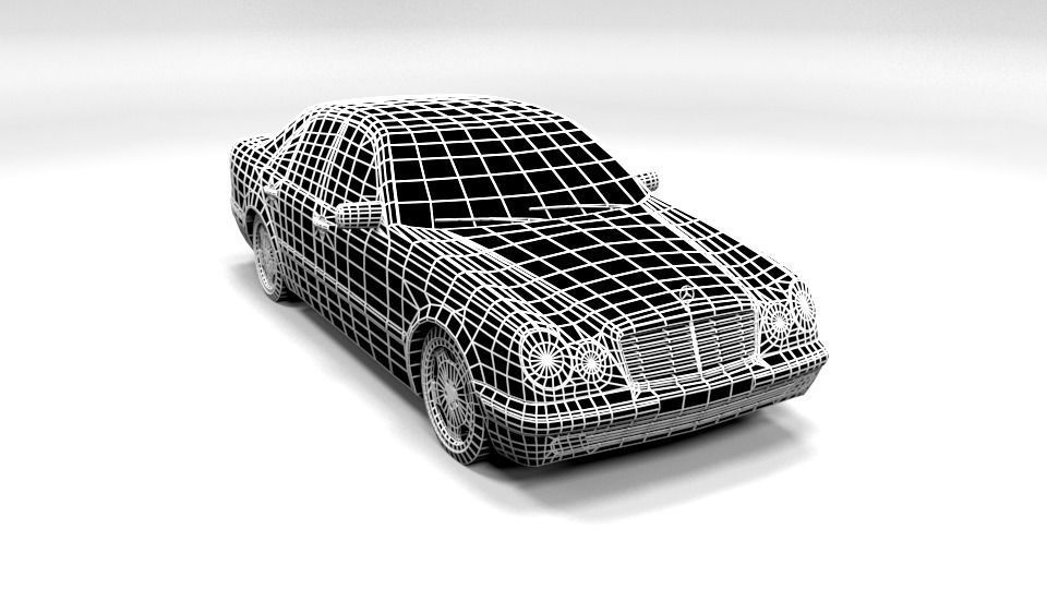 MERCEDES E CLASS LOWPOLY Low-poly 3D model_1