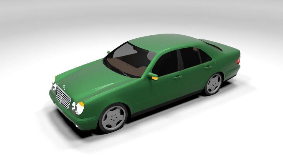 MERCEDES E CLASS LOWPOLY Low-poly 3D model_4