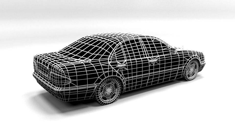 MERCEDES E CLASS LOWPOLY Low-poly 3D model_7