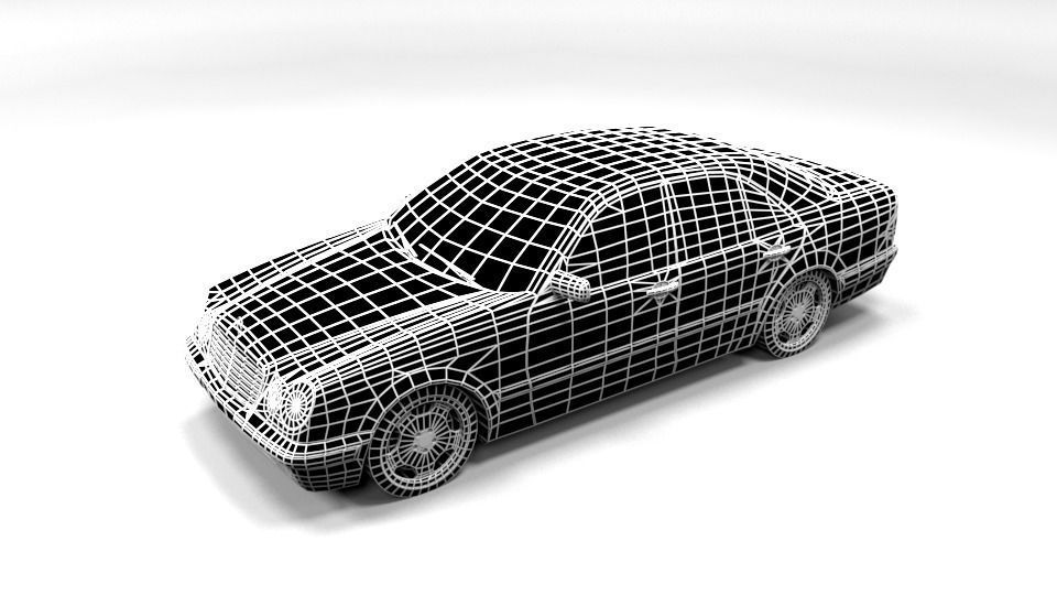 MERCEDES E CLASS LOWPOLY Low-poly 3D model_5