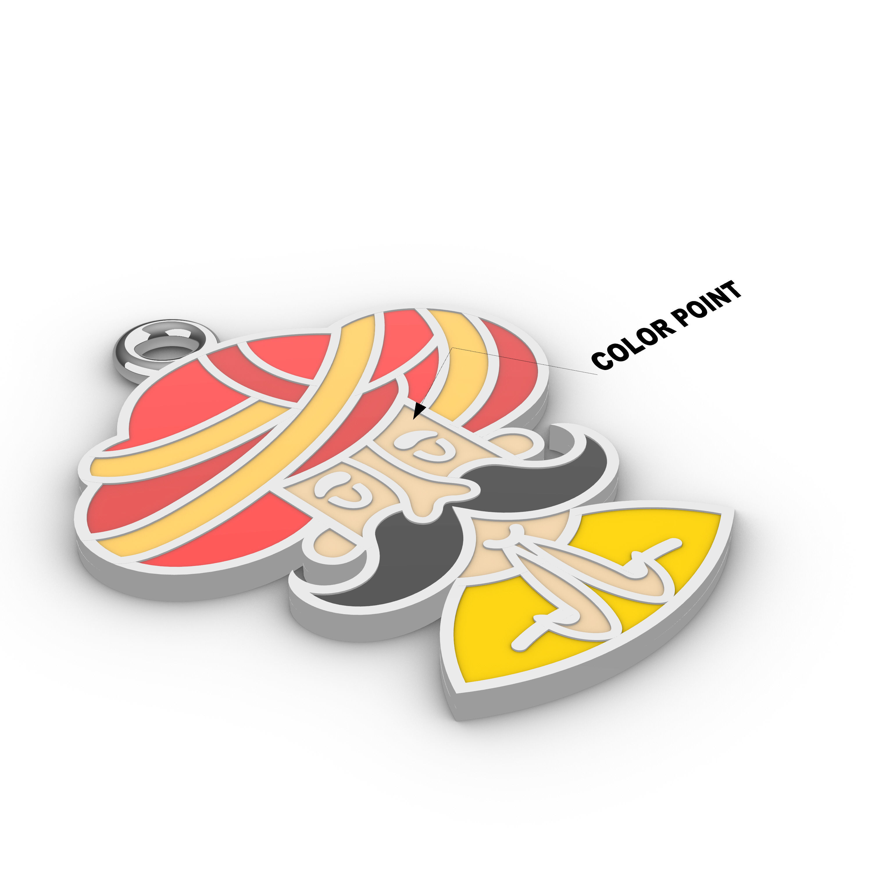 CARTOON KEYCHAIN  3D print model_3