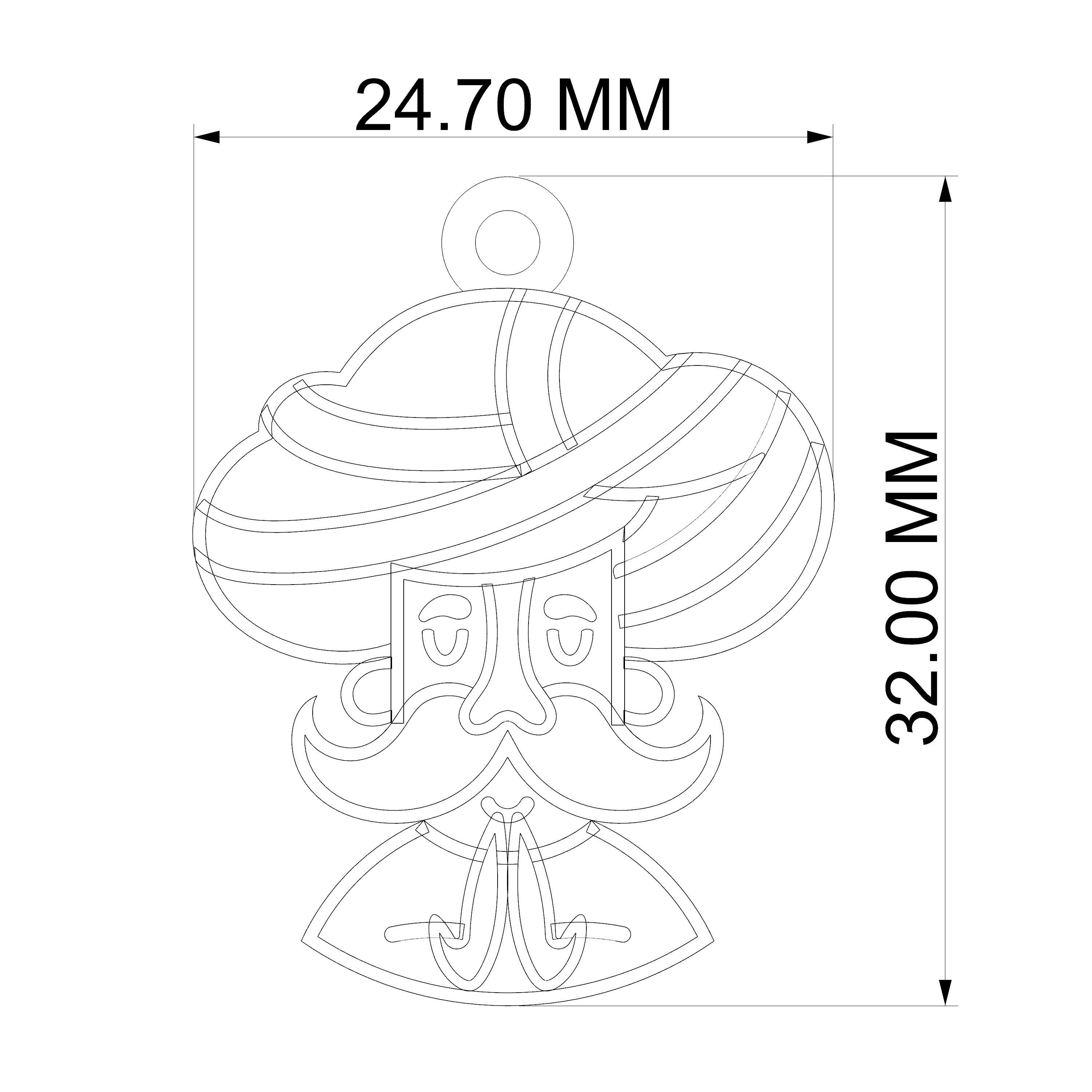 CARTOON KEYCHAIN  3D print model_5