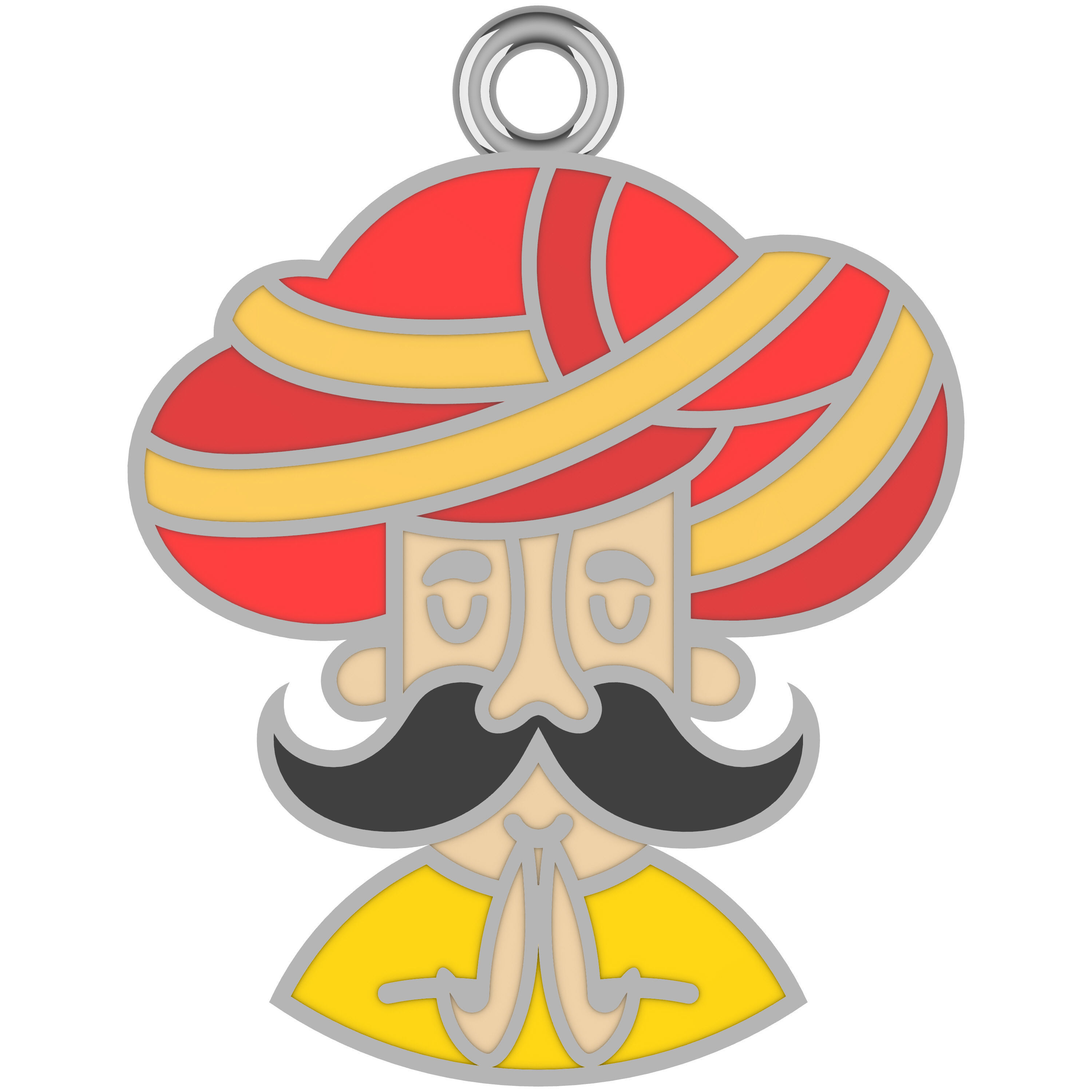 CARTOON KEYCHAIN  3D print model_1
