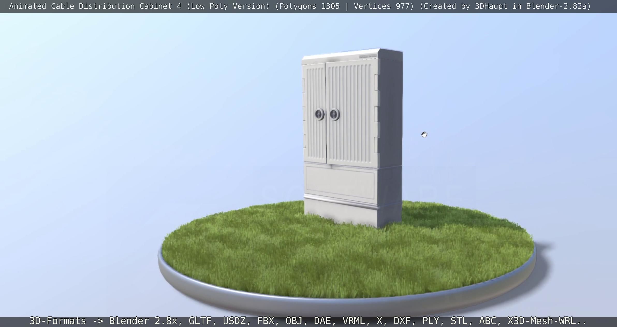 Animated Cable Distribution Cabinet 4 Low-poly 3D model_115