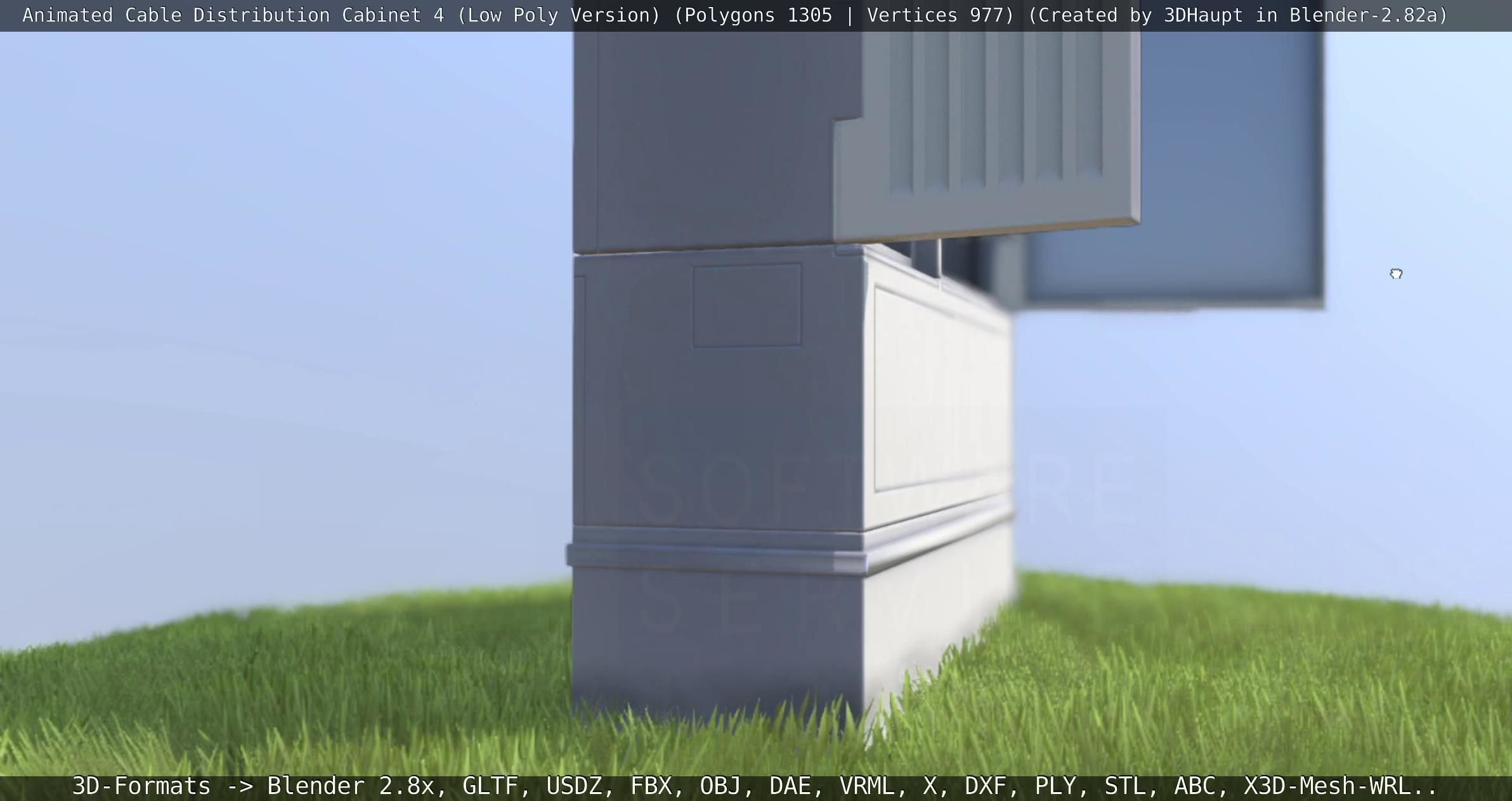 Animated Cable Distribution Cabinet 4 Low-poly 3D model_96