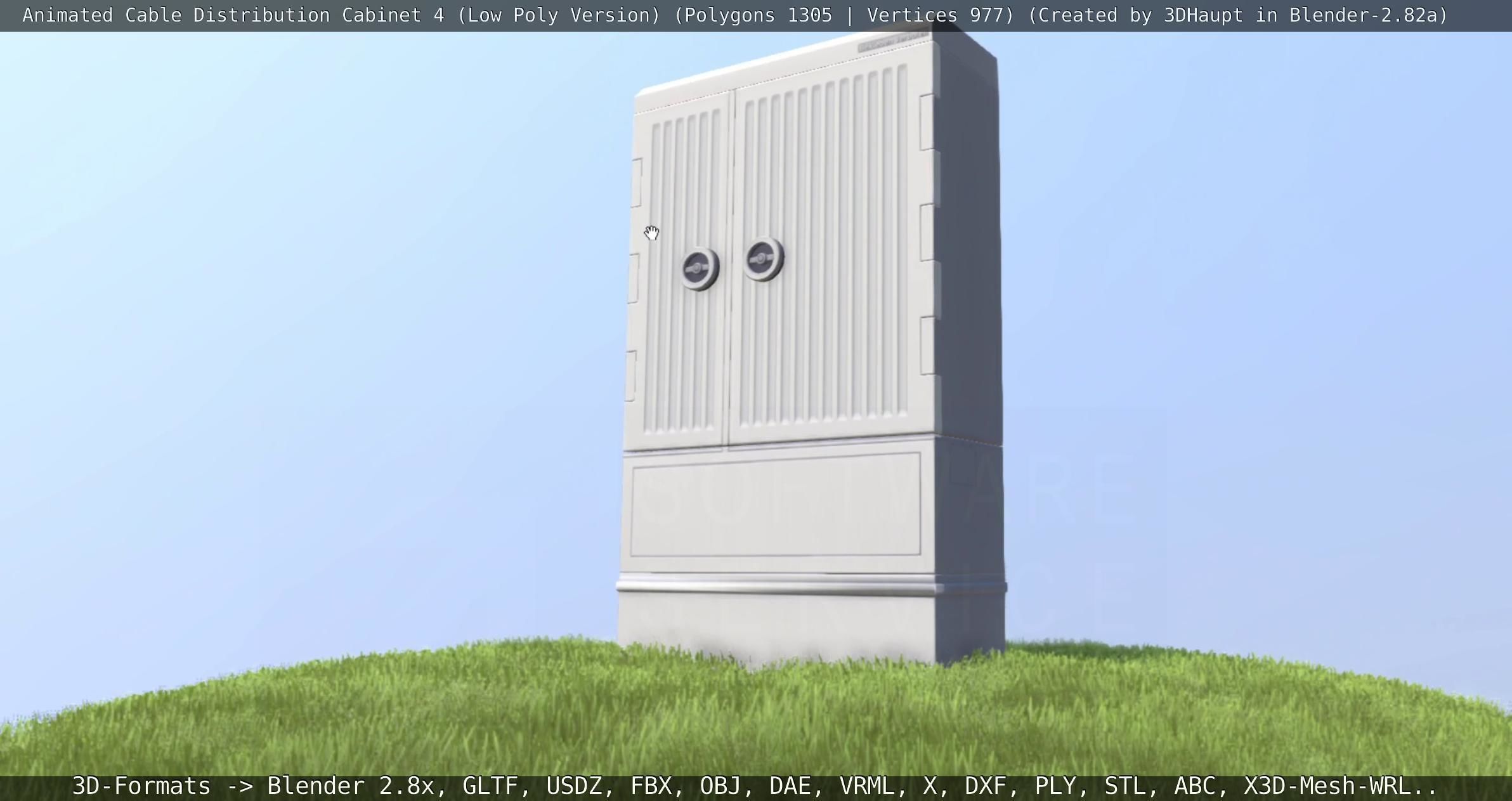 Animated Cable Distribution Cabinet 4 Low-poly 3D model_130