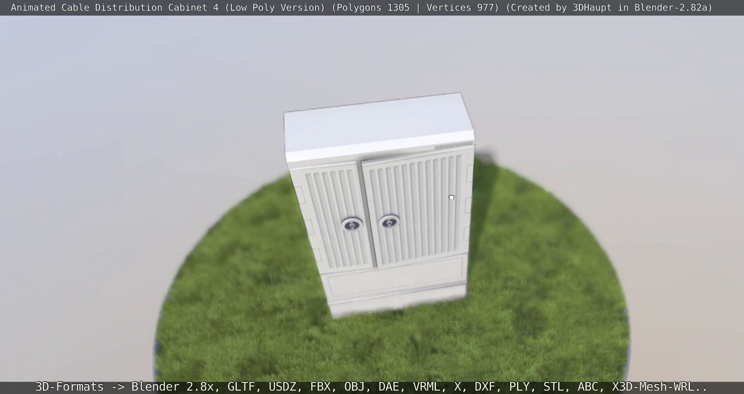 Animated Cable Distribution Cabinet 4 Low-poly 3D model_12