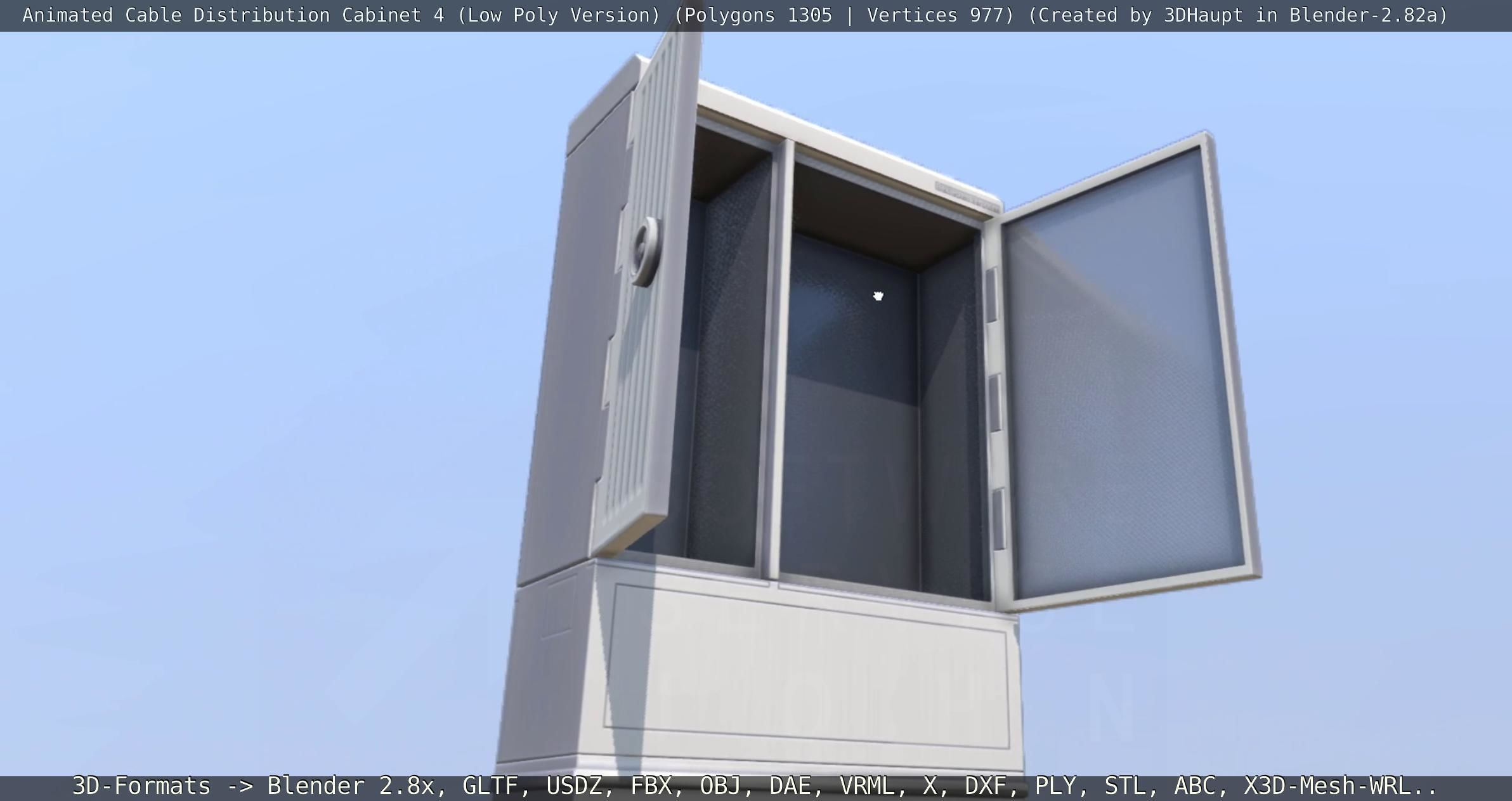 Animated Cable Distribution Cabinet 4 Low-poly 3D model_135
