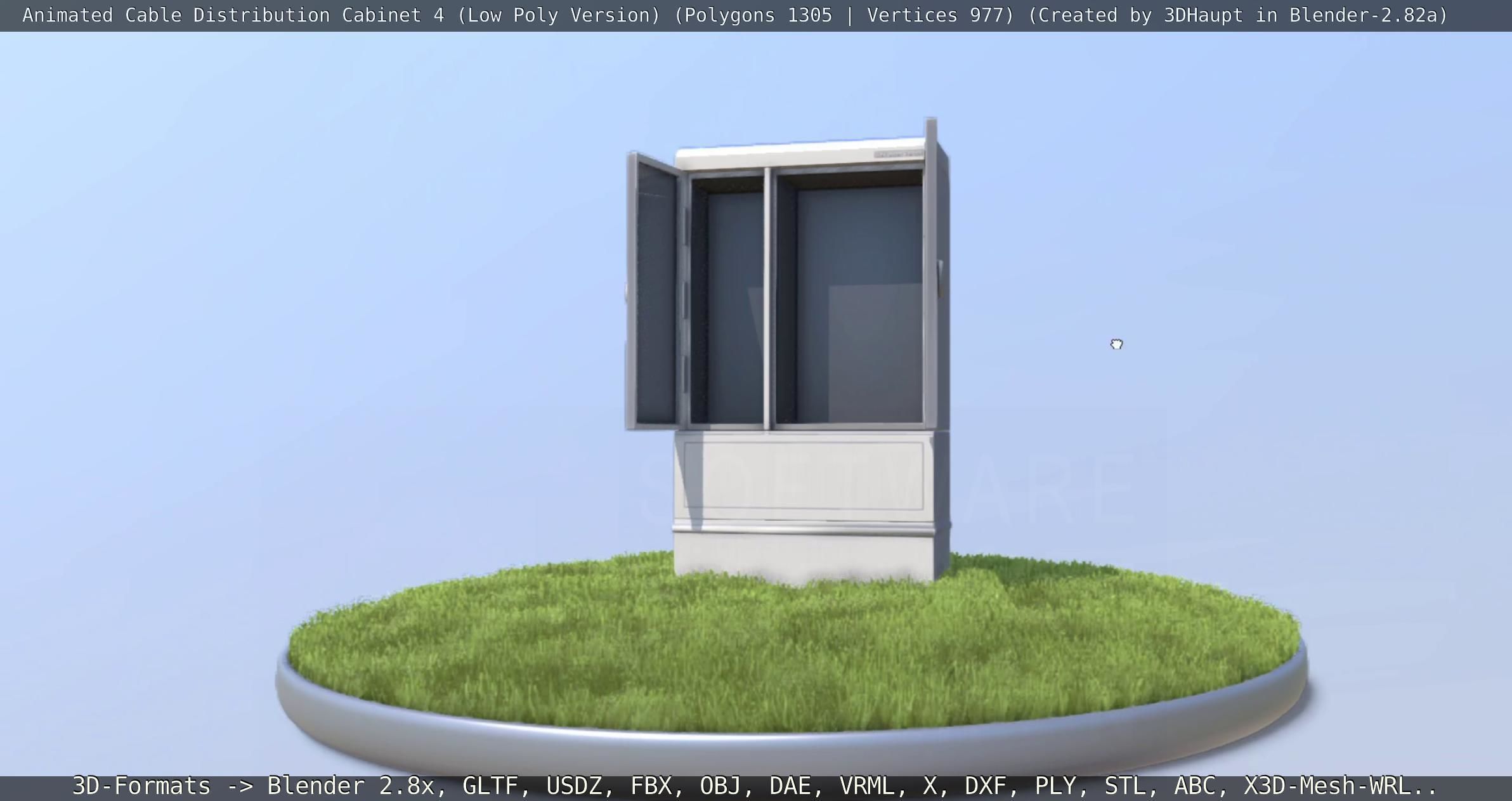 Animated Cable Distribution Cabinet 4 Low-poly 3D model_50