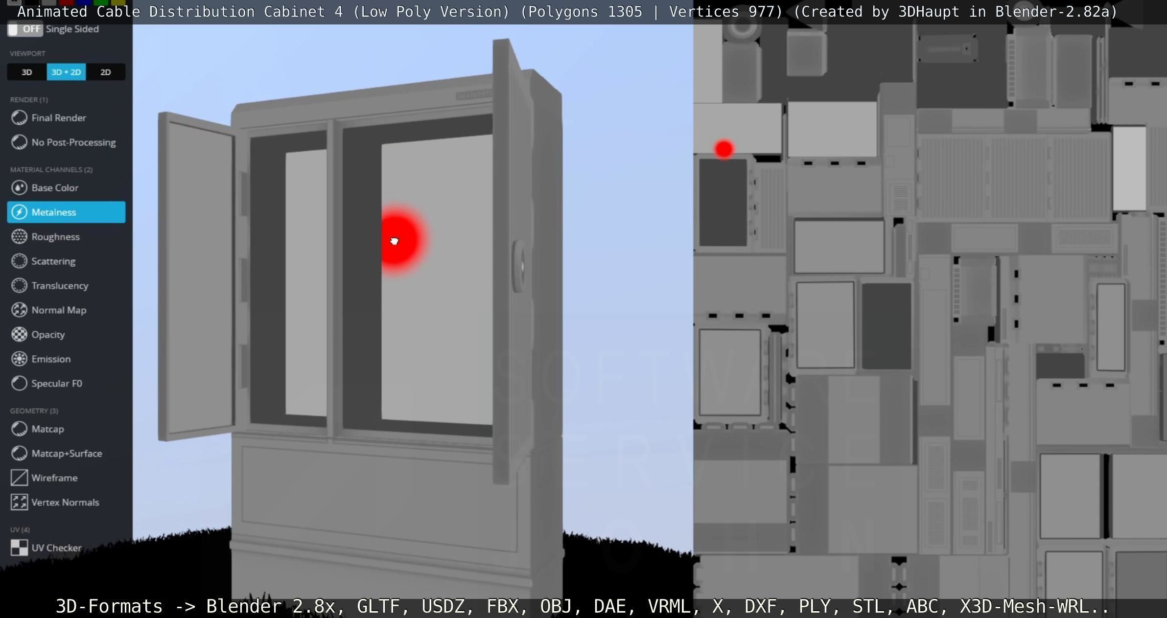 Animated Cable Distribution Cabinet 4 Low-poly 3D model_39