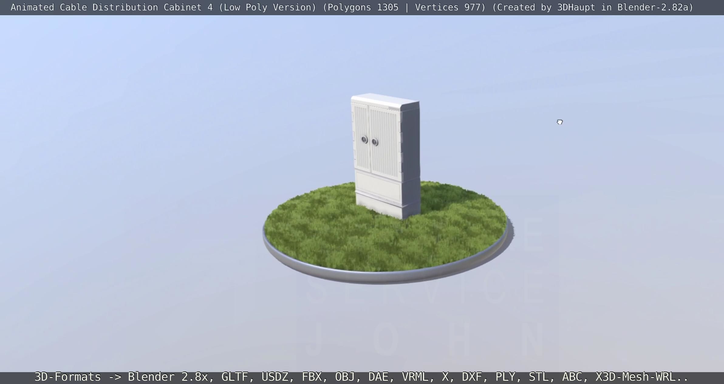 Animated Cable Distribution Cabinet 4 Low-poly 3D model_34