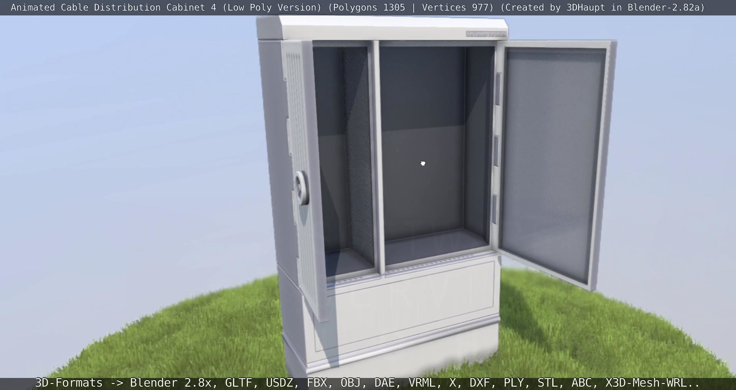 Animated Cable Distribution Cabinet 4 Low-poly 3D model_74