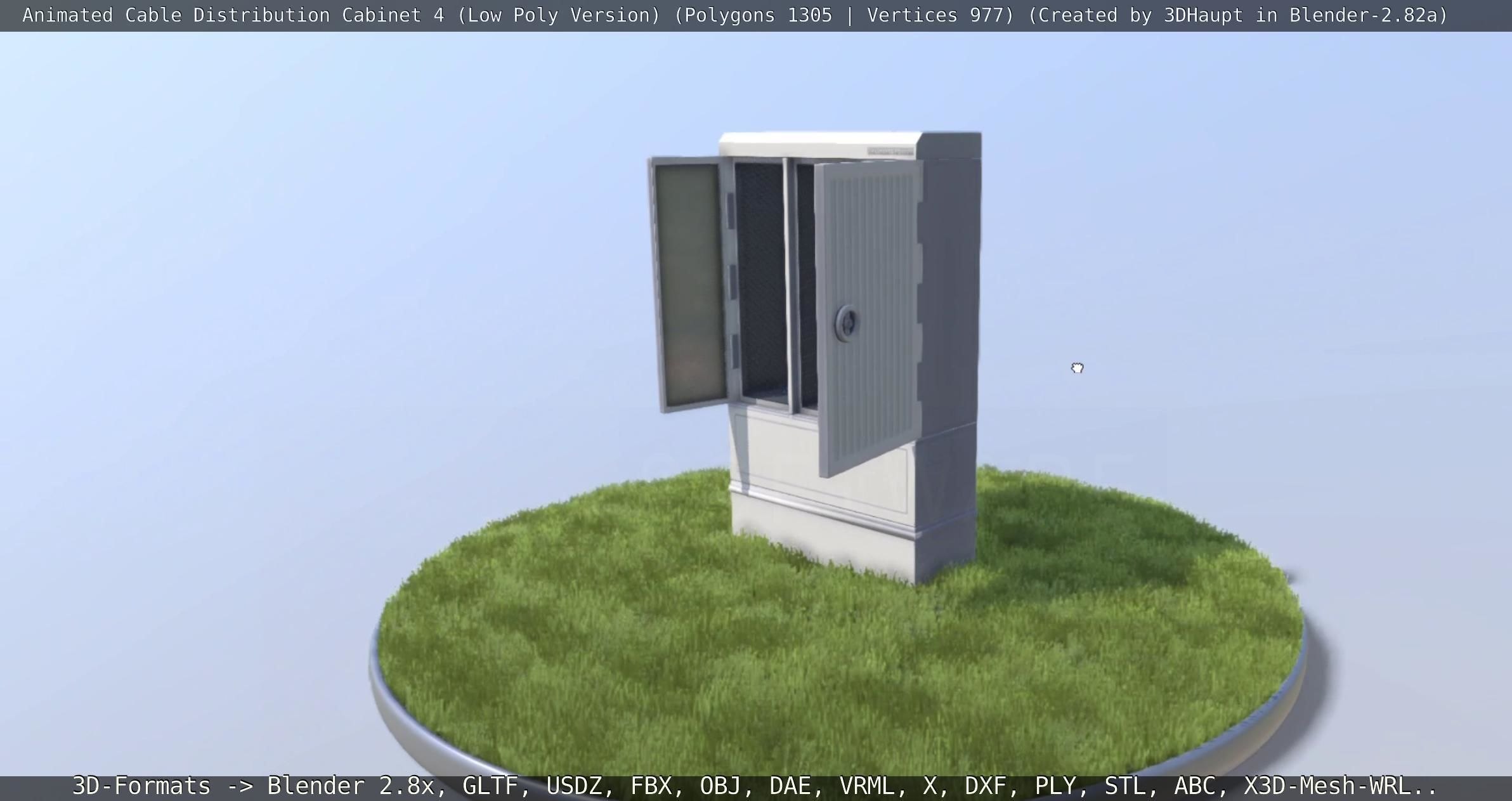 Animated Cable Distribution Cabinet 4 Low-poly 3D model_66