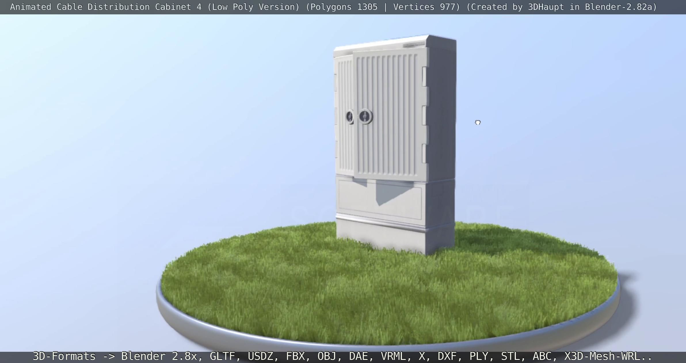 Animated Cable Distribution Cabinet 4 Low-poly 3D model_41