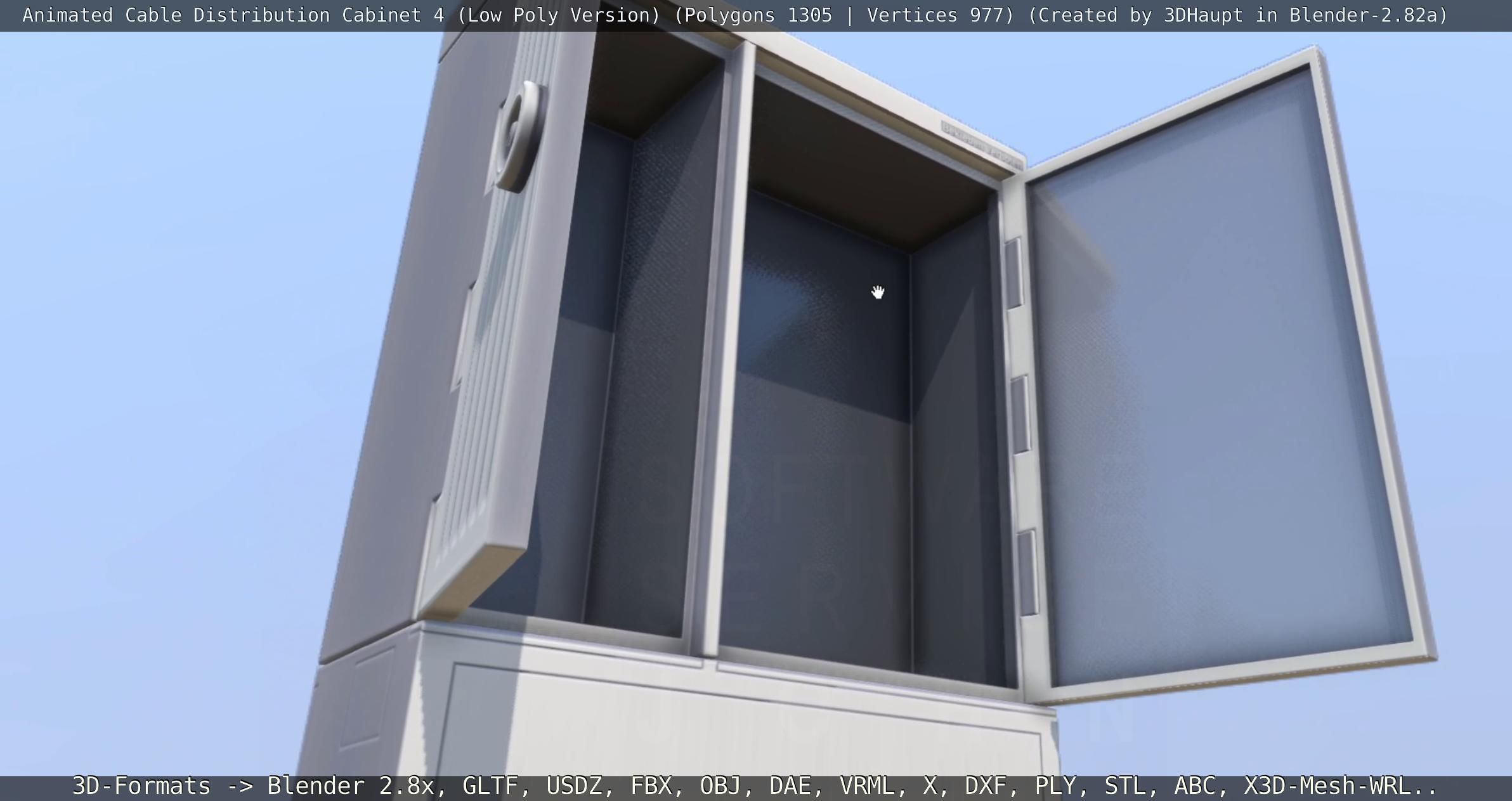 Animated Cable Distribution Cabinet 4 Low-poly 3D model_136