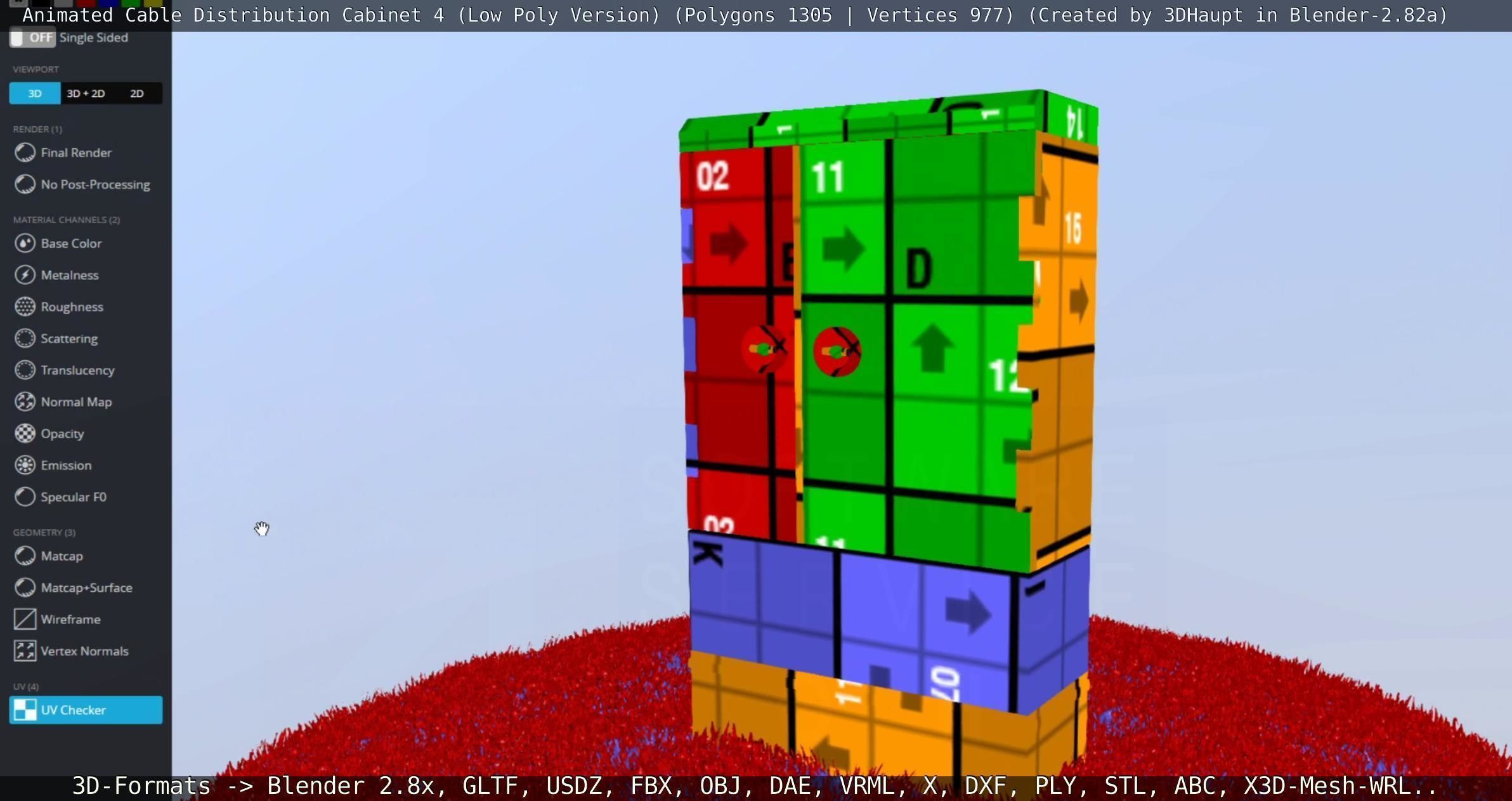 Animated Cable Distribution Cabinet 4 Low-poly 3D model_72