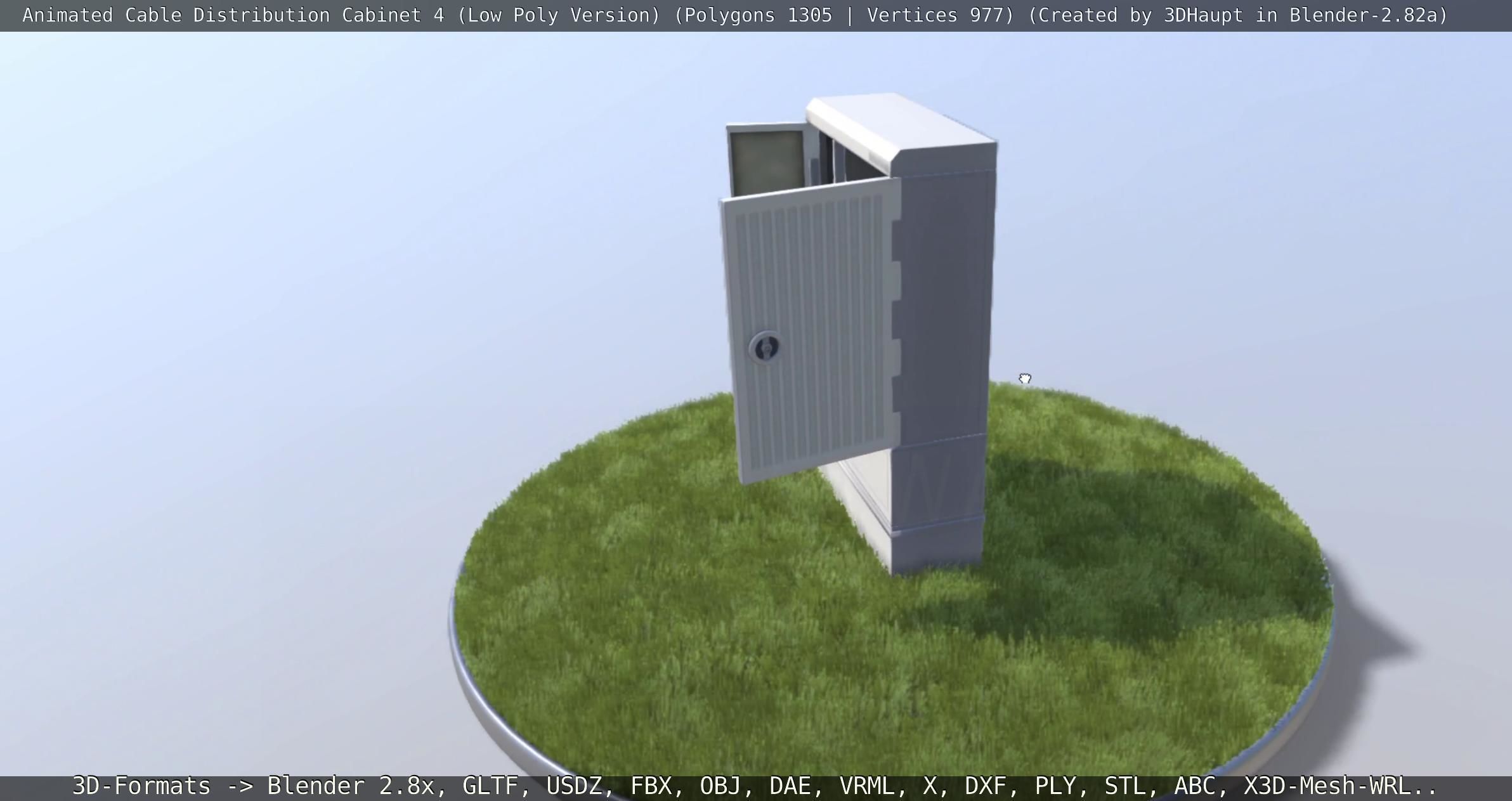 Animated Cable Distribution Cabinet 4 Low-poly 3D model_67