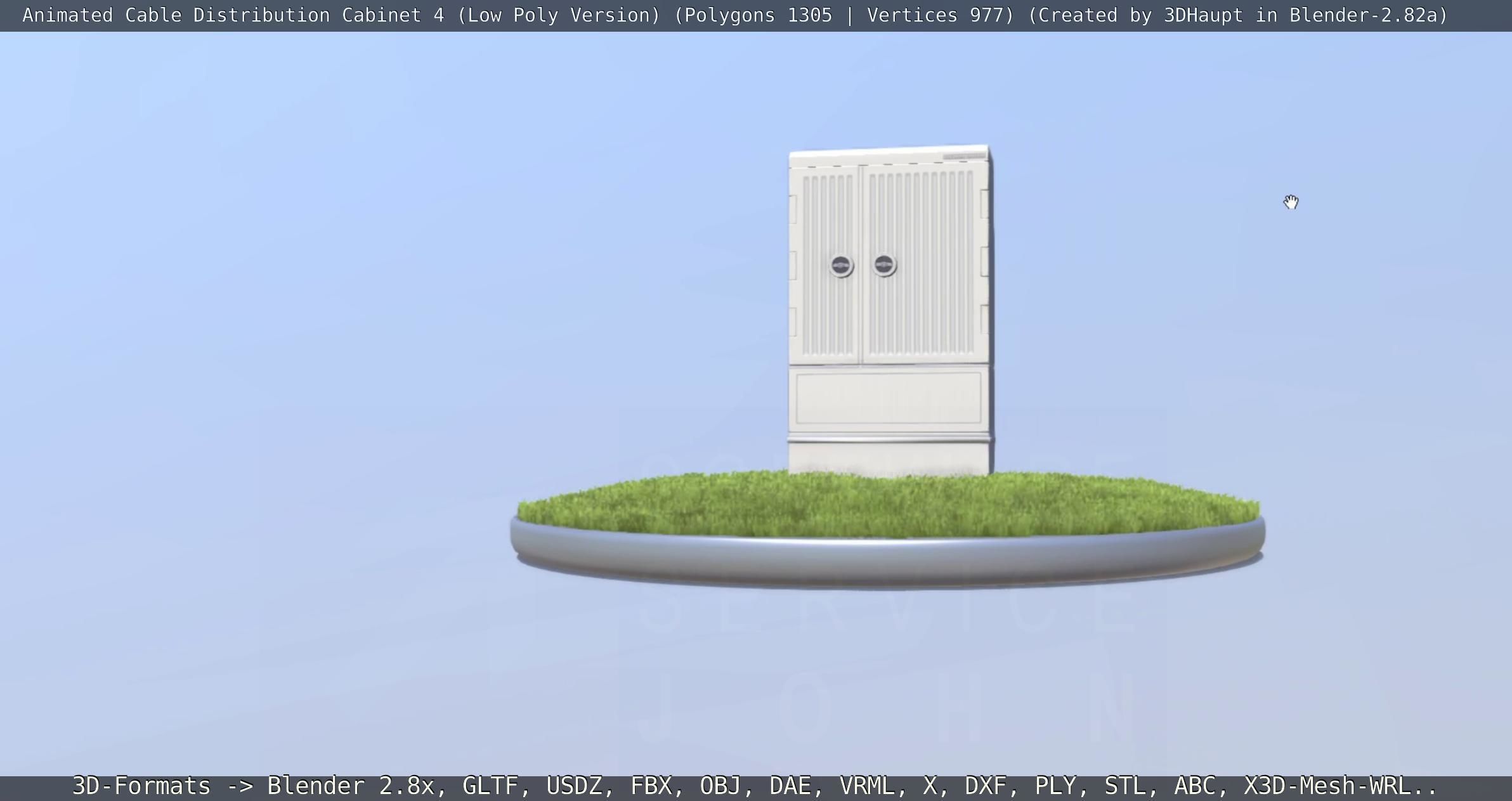 Animated Cable Distribution Cabinet 4 Low-poly 3D model_11