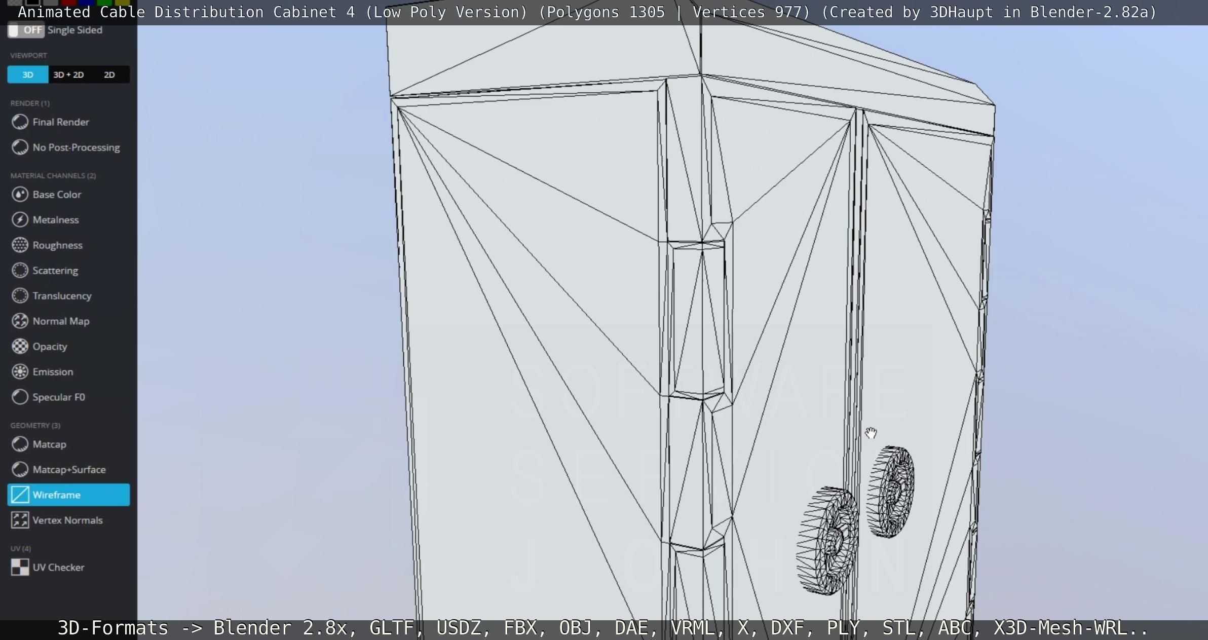 Animated Cable Distribution Cabinet 4 Low-poly 3D model_16