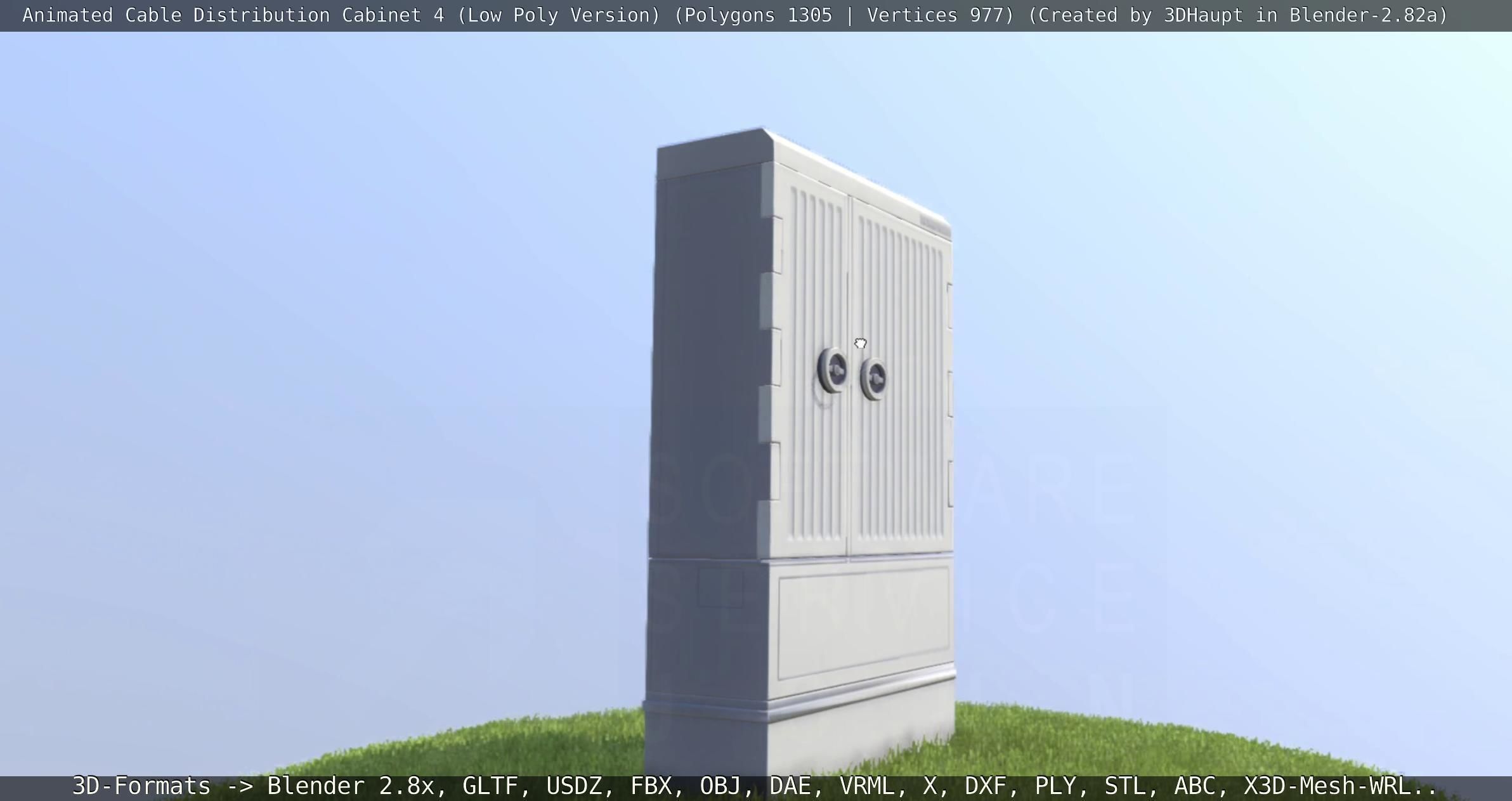 Animated Cable Distribution Cabinet 4 Low-poly 3D model_13