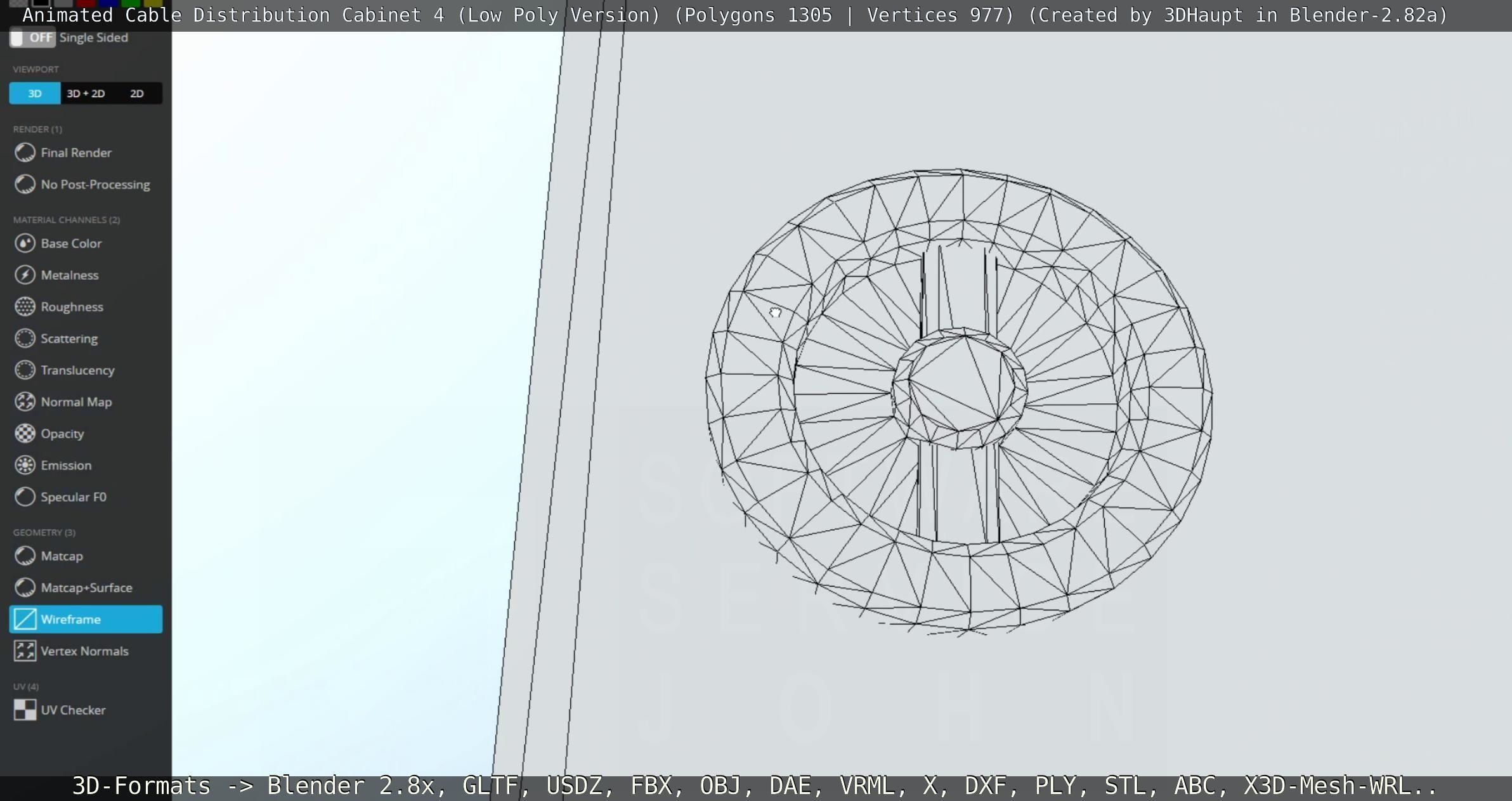 Animated Cable Distribution Cabinet 4 Low-poly 3D model_15