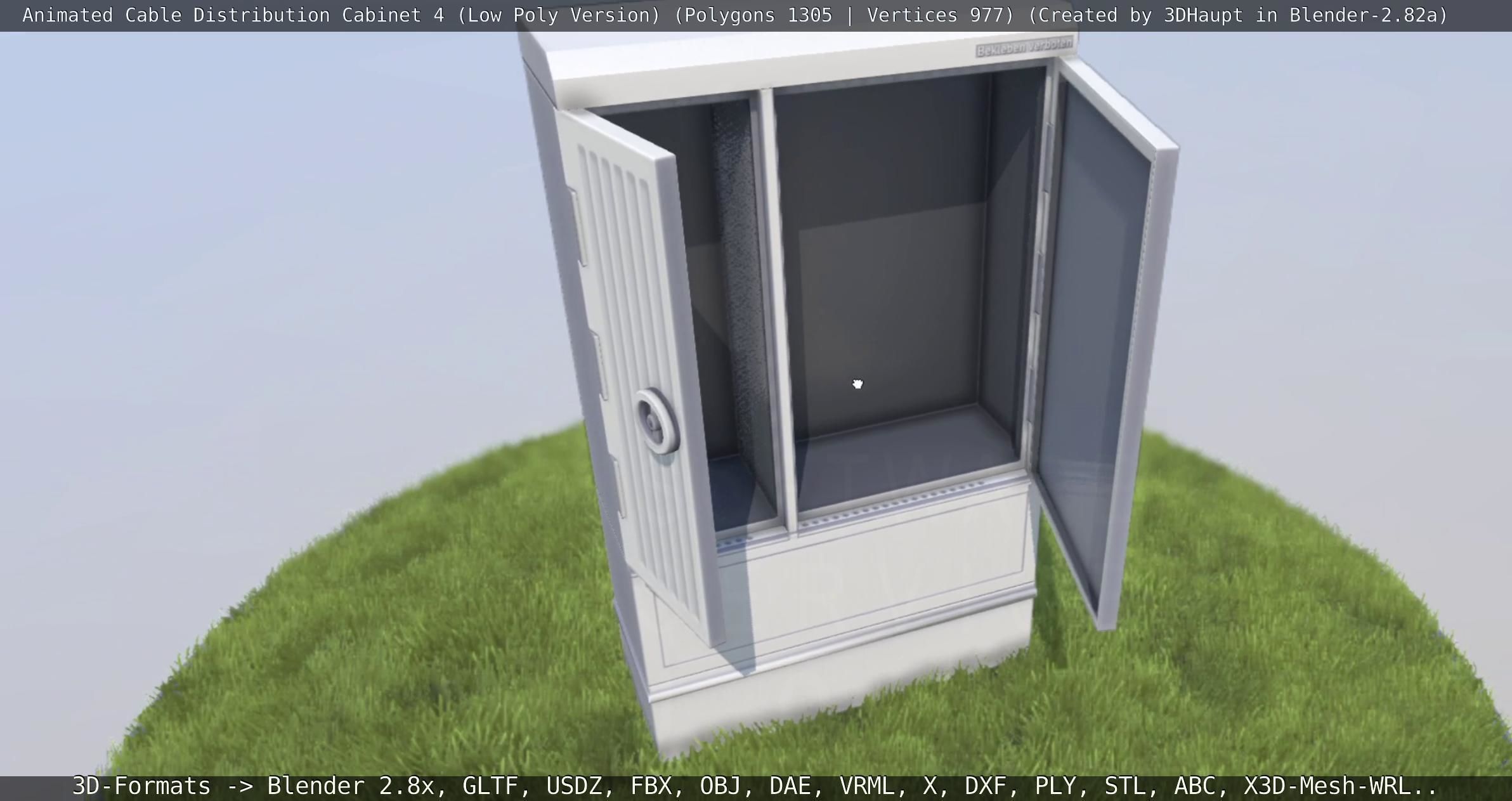 Animated Cable Distribution Cabinet 4 Low-poly 3D model_73
