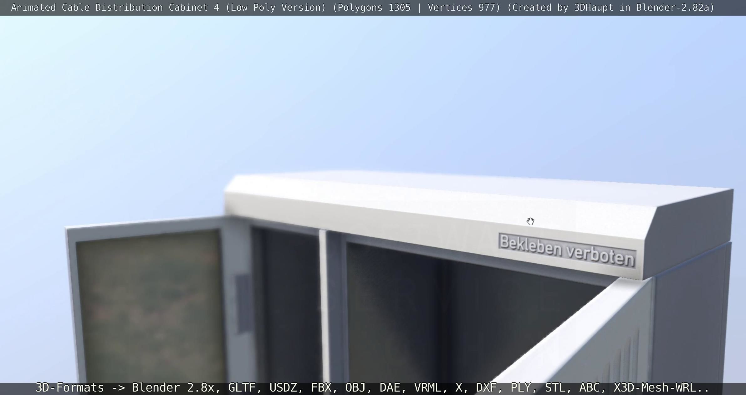 Animated Cable Distribution Cabinet 4 Low-poly 3D model_35