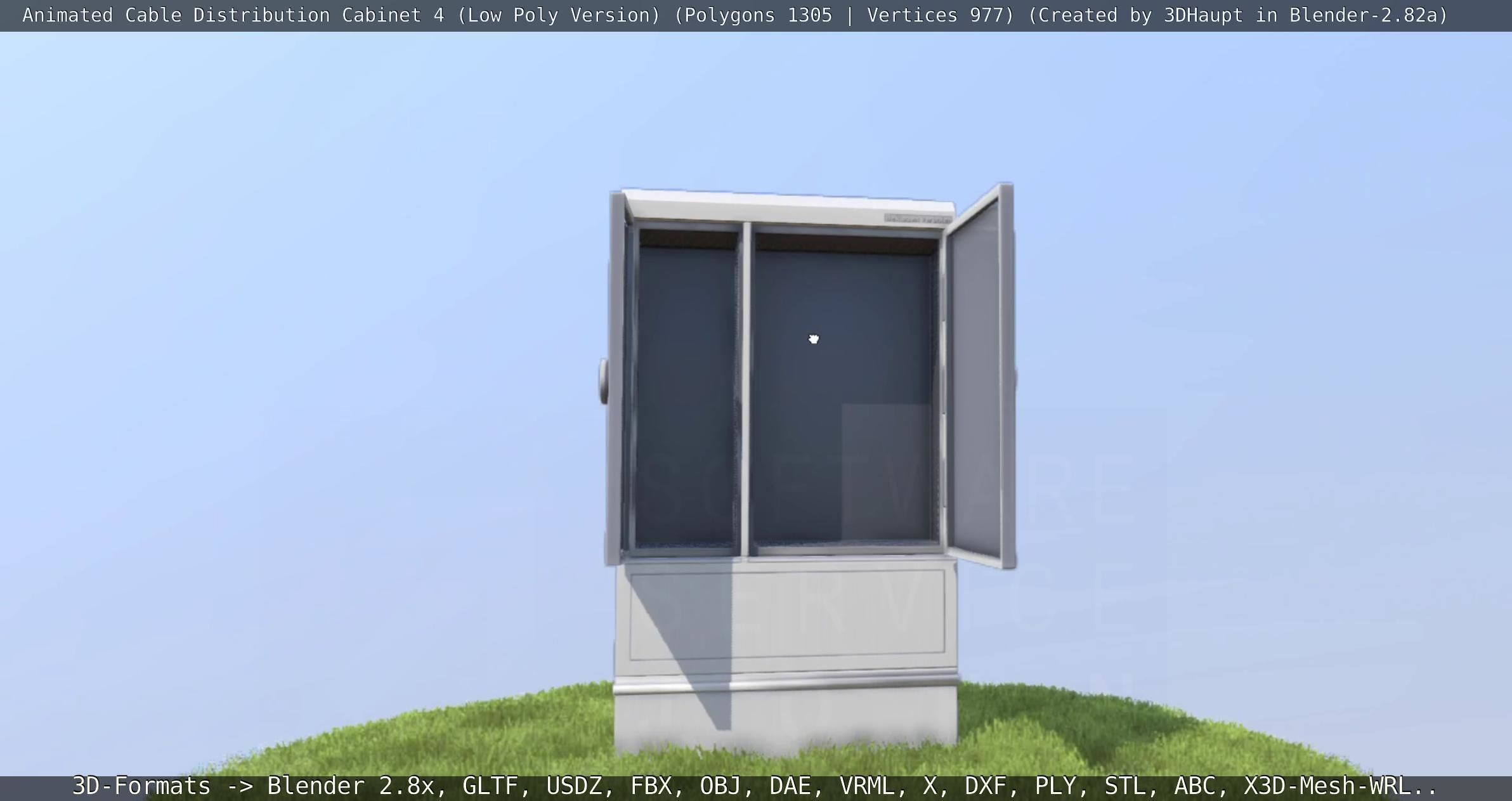 Animated Cable Distribution Cabinet 4 Low-poly 3D model_14