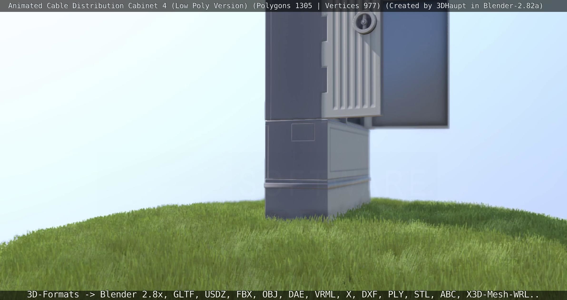 Animated Cable Distribution Cabinet 4 Low-poly 3D model_19