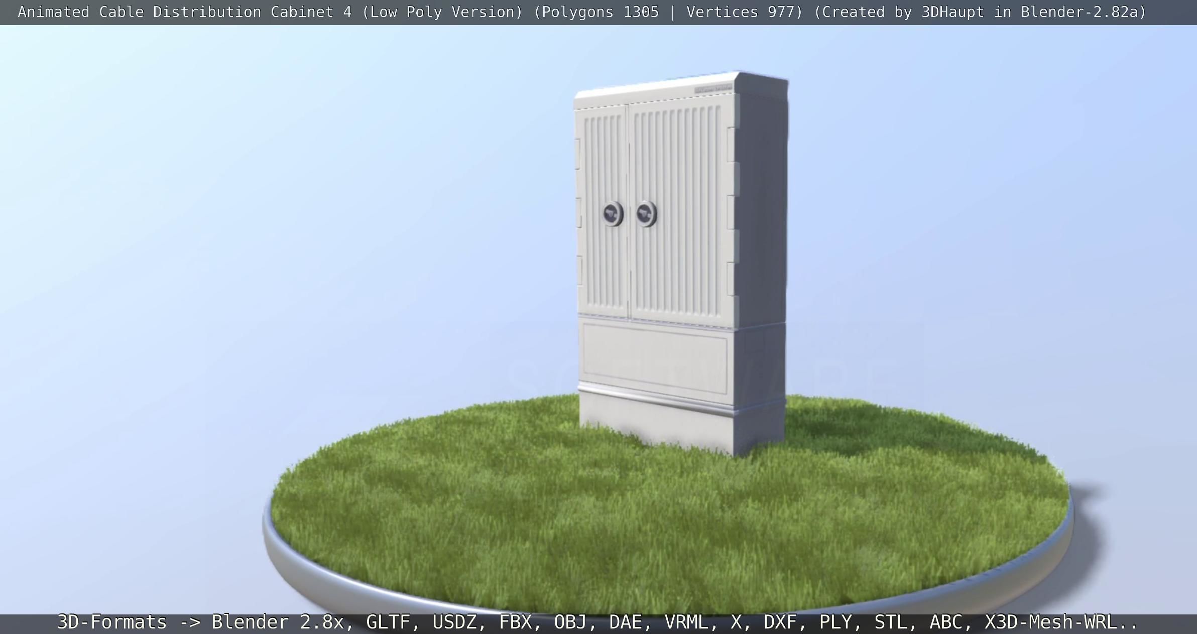 Animated Cable Distribution Cabinet 4 Low-poly 3D model_120