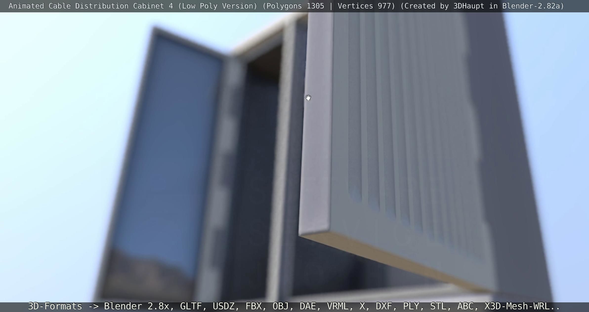 Animated Cable Distribution Cabinet 4 Low-poly 3D model_142