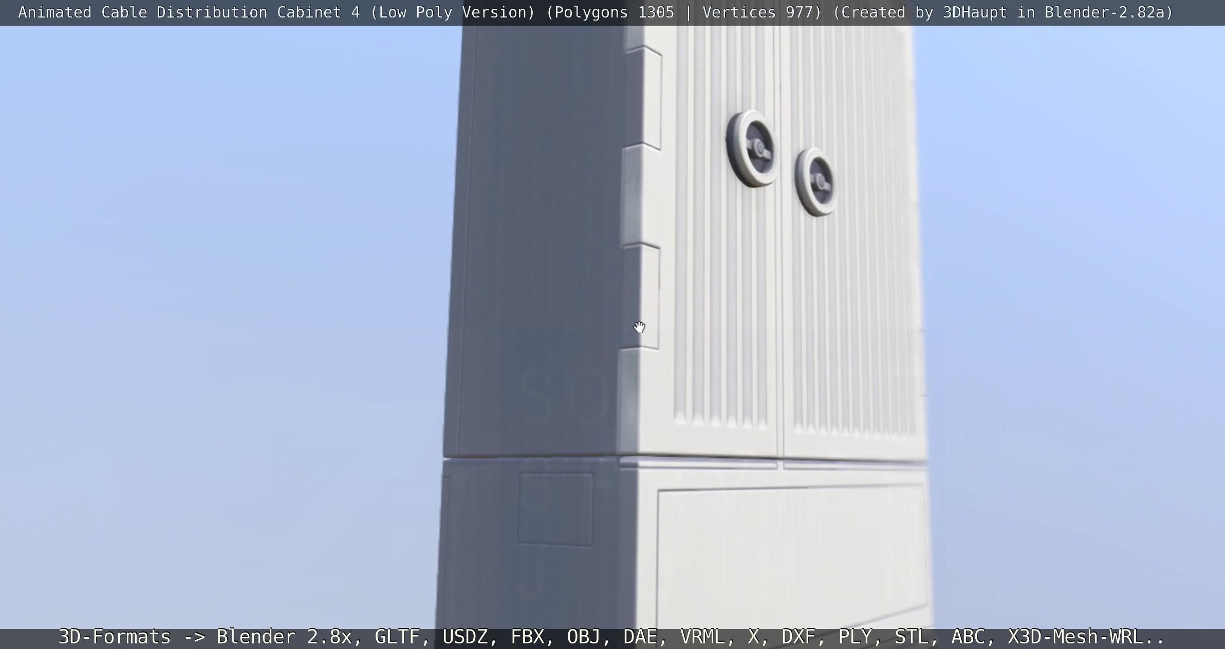 Animated Cable Distribution Cabinet 4 Low-poly 3D model_42