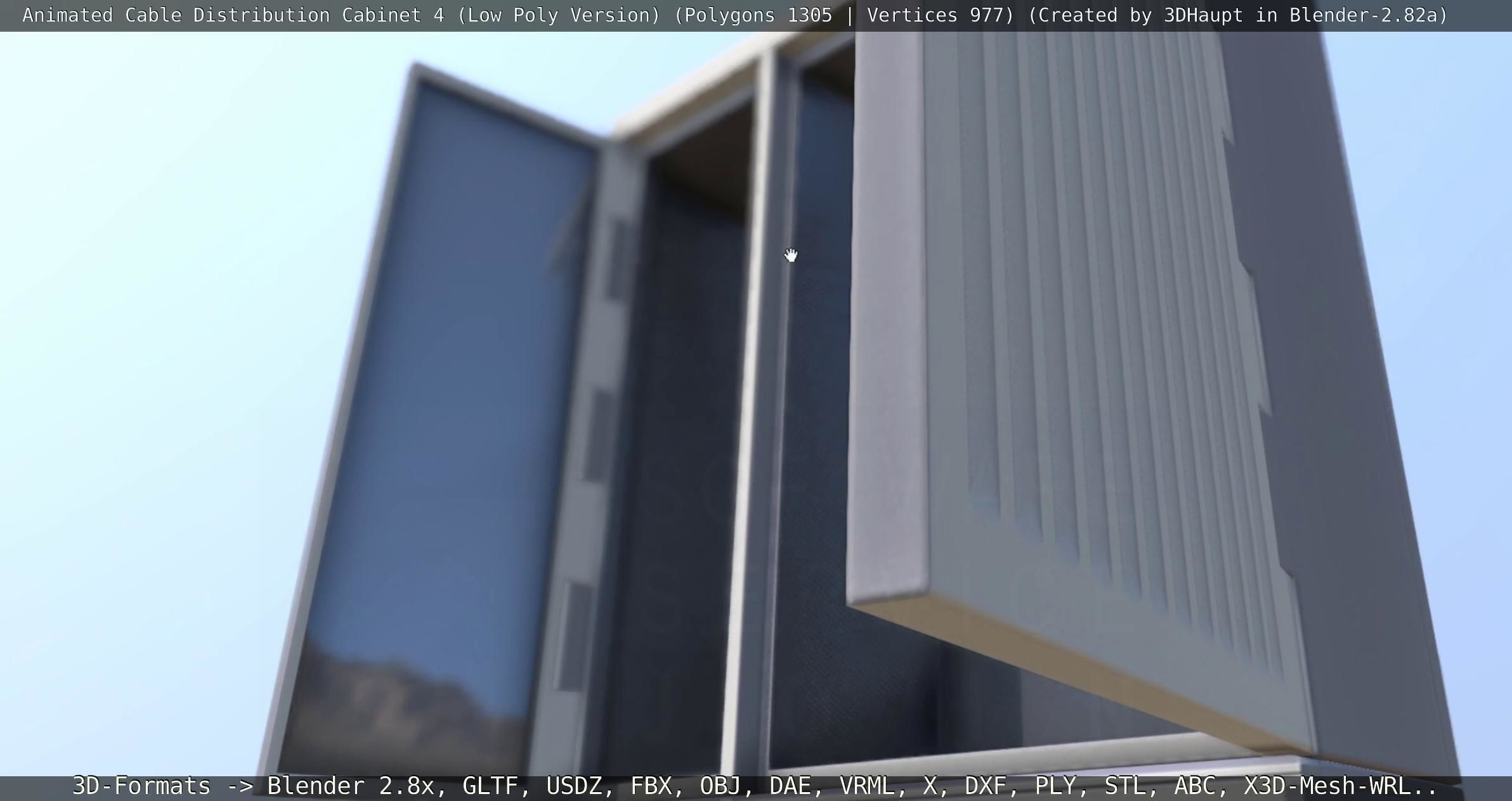 Animated Cable Distribution Cabinet 4 Low-poly 3D model_140