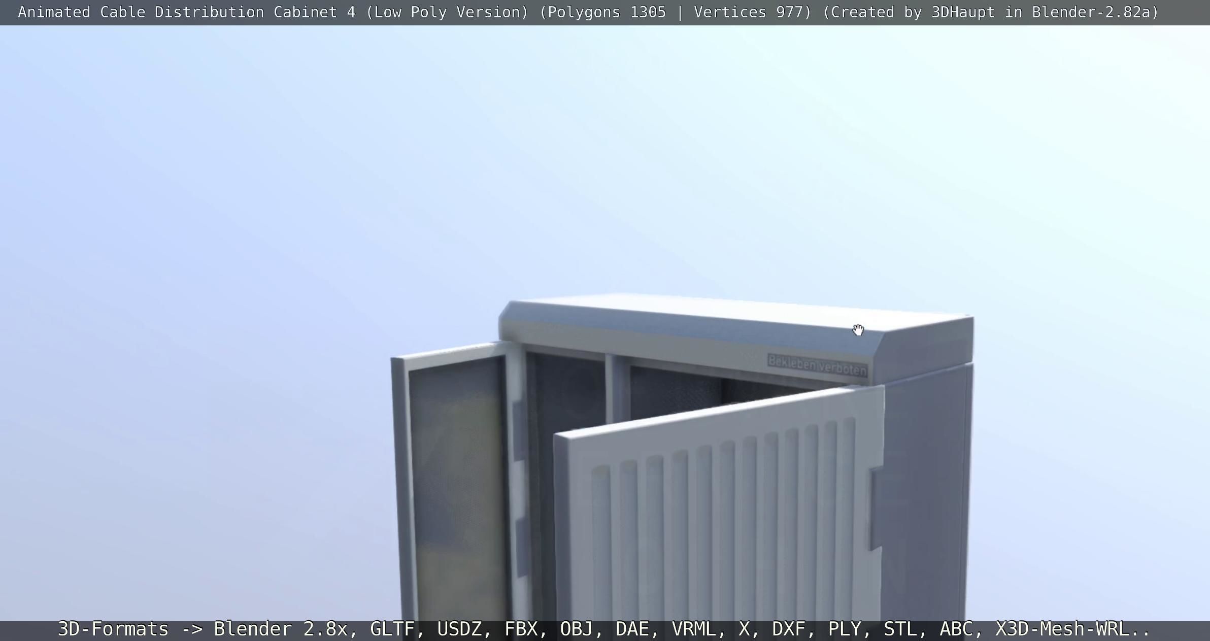 Animated Cable Distribution Cabinet 4 Low-poly 3D model_110